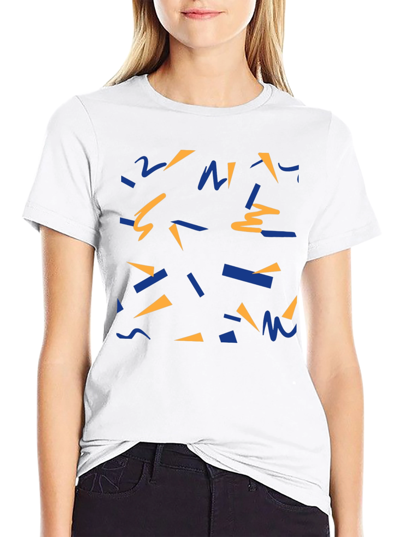 Retro Pattern Black T-Shirt