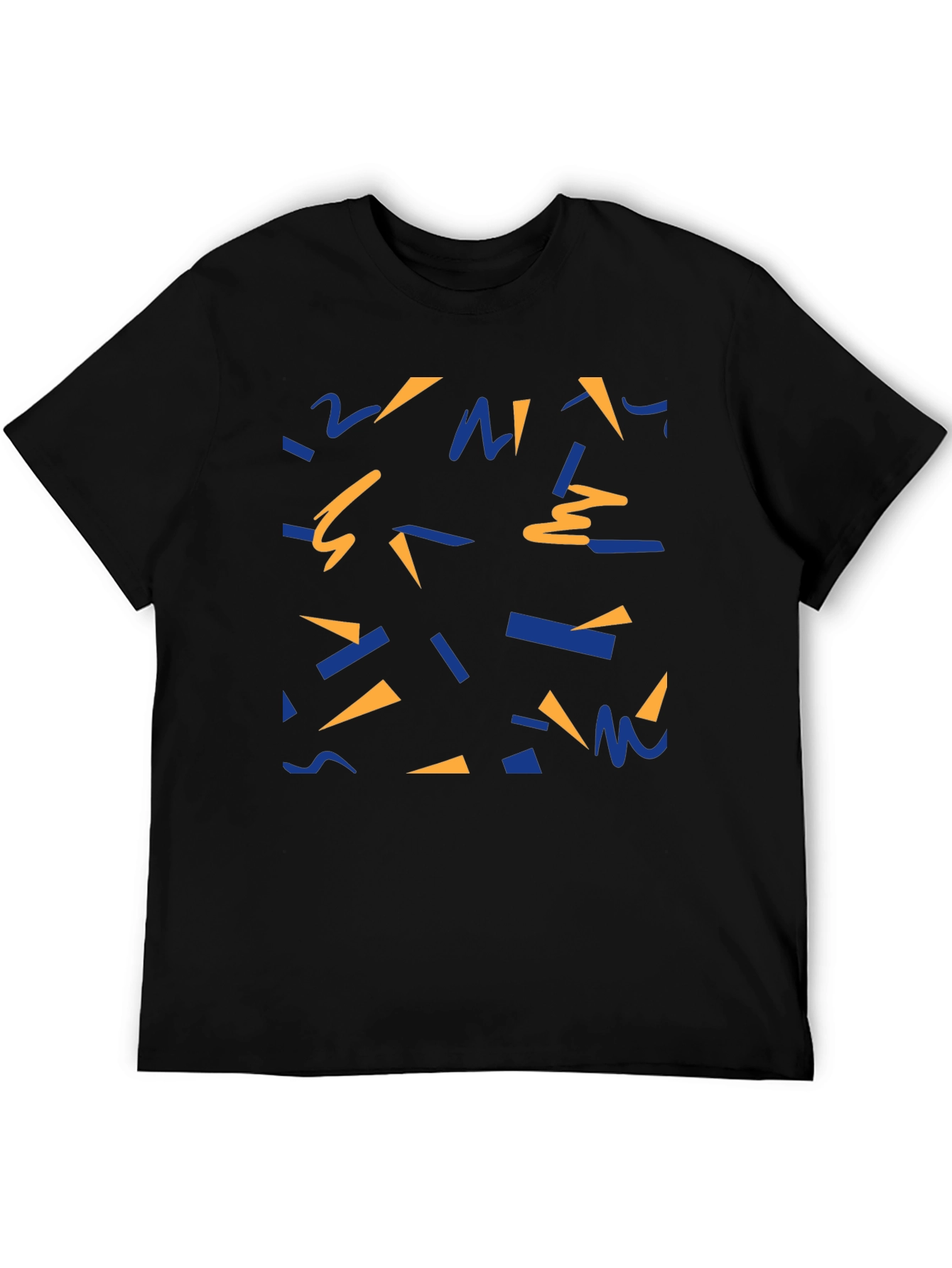 Retro Pattern Black T-Shirt