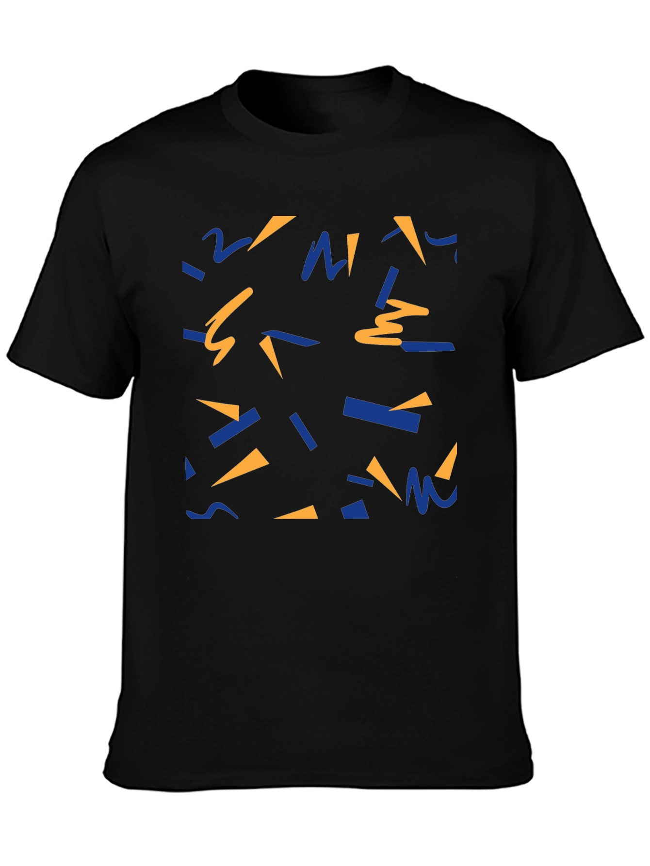 Retro Pattern Black T-Shirt
