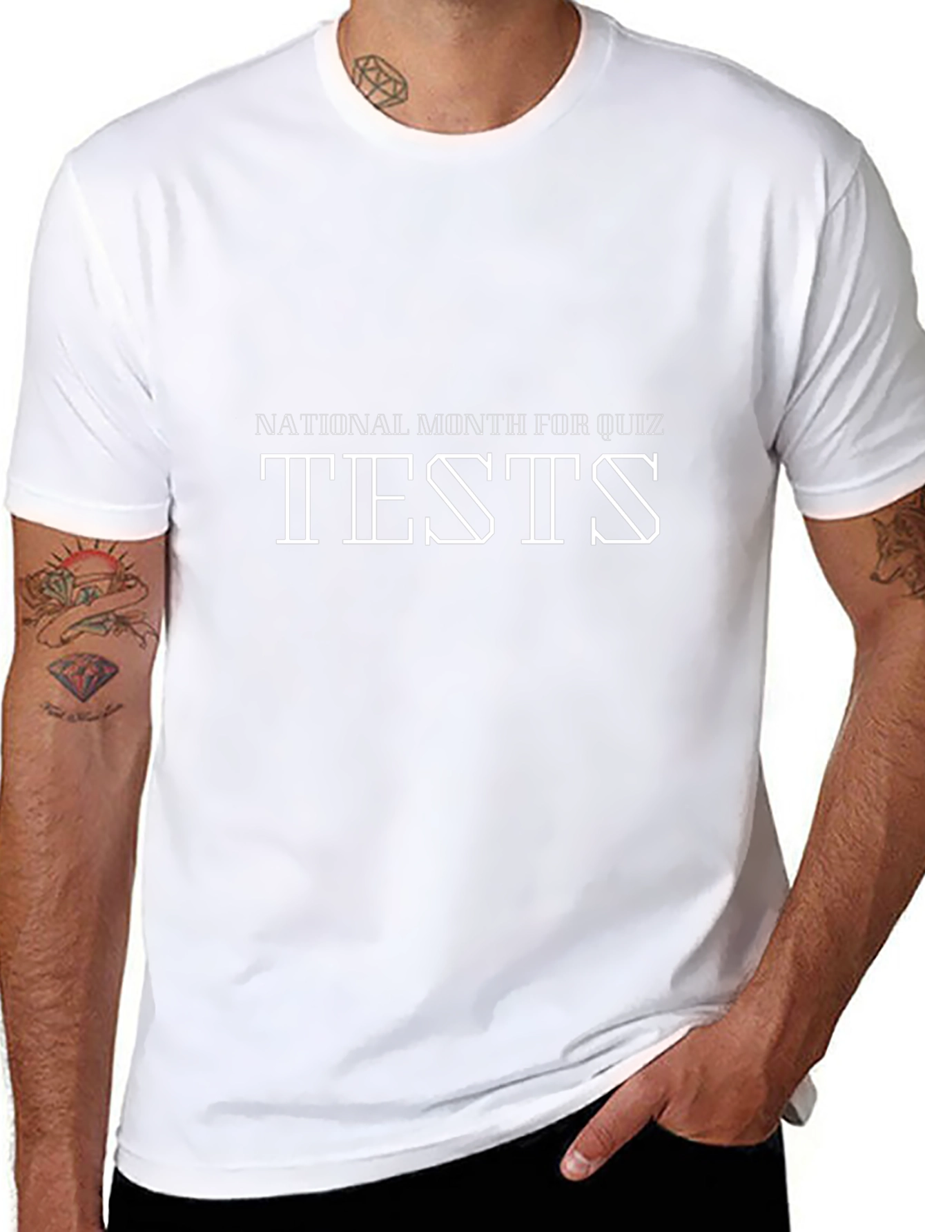 National Month For Quiz Tests - Black T-Shirt