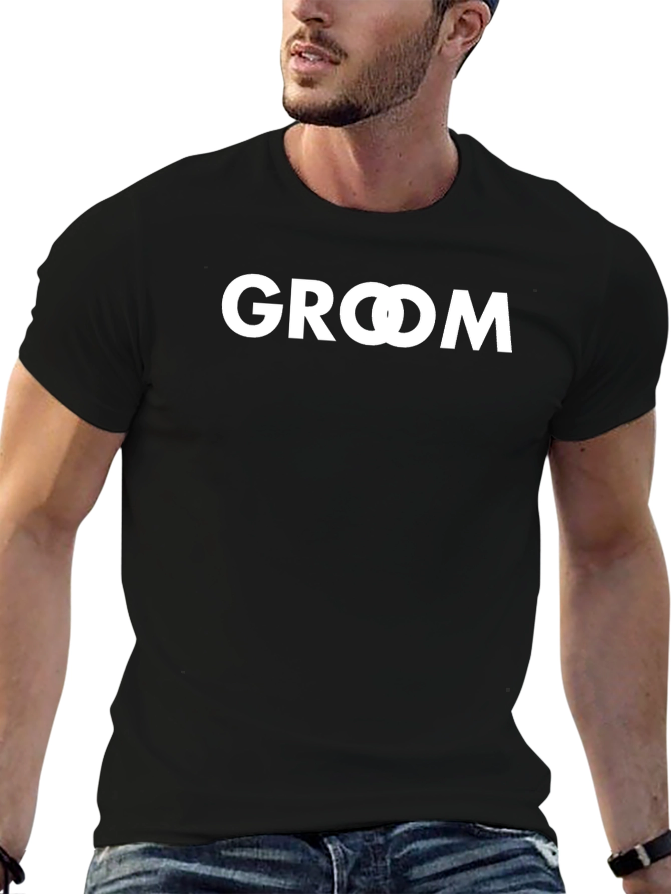 Groom Wedding T-Shirt - Black Cotton