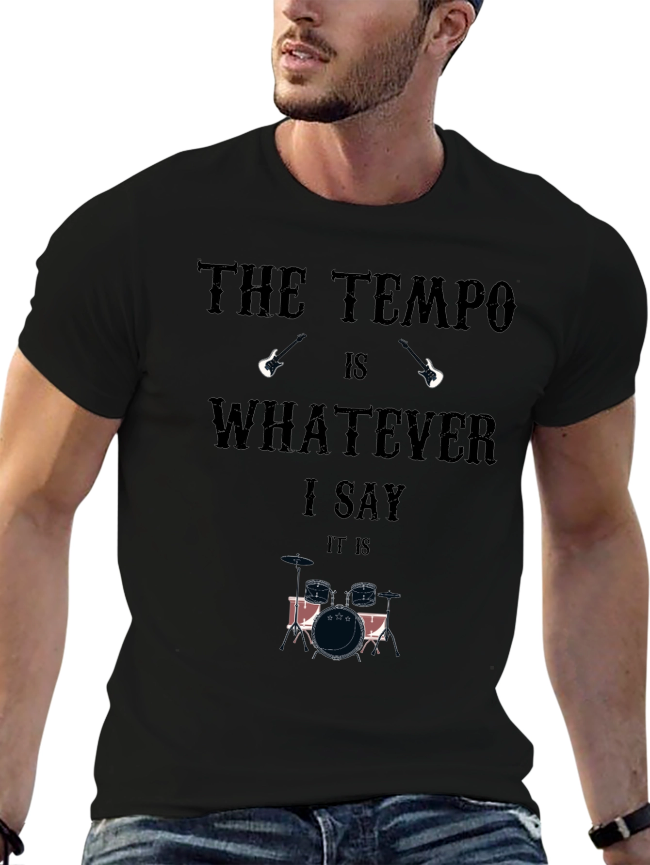 The Tempo Drummer Graphic Tee - Musician Style!