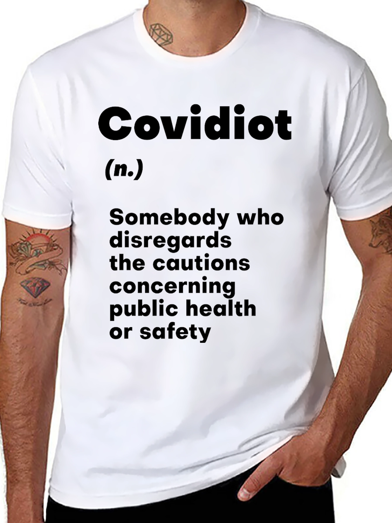 Covidiot Definition Black Graphic T-Shirt