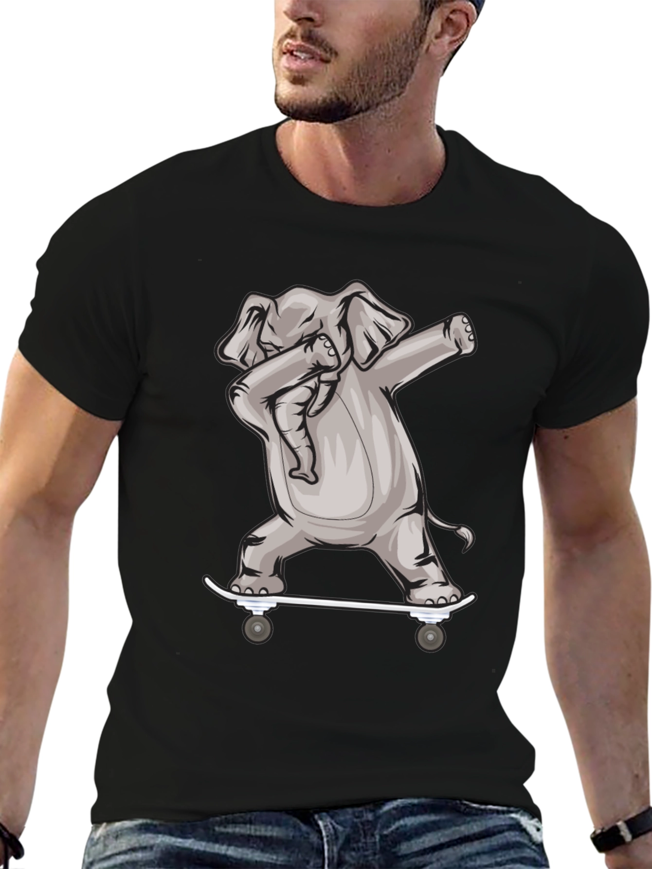 Elephant Dabbing on Skateboard T-Shirt