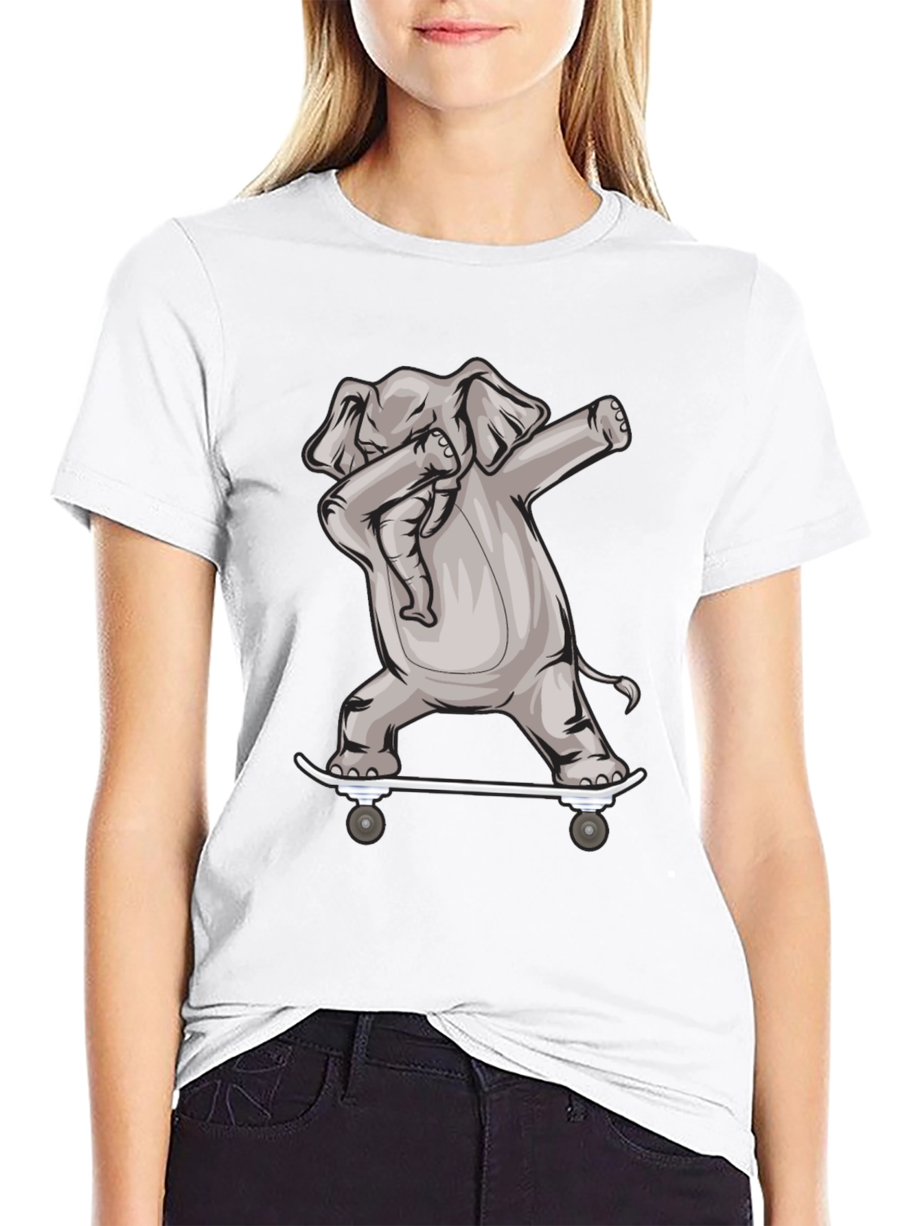 Elephant Dabbing on Skateboard T-Shirt