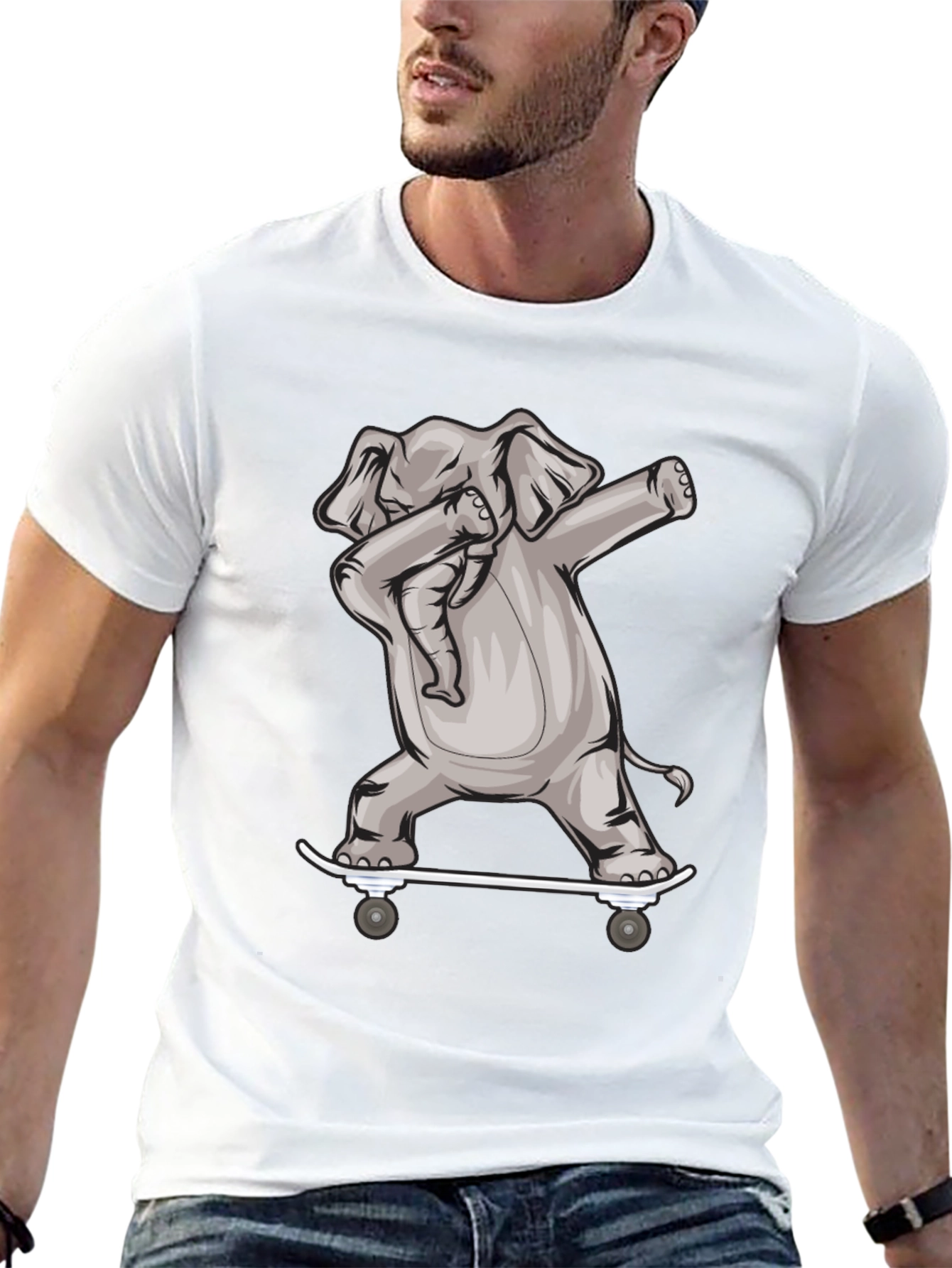 Elephant Dabbing on Skateboard T-Shirt