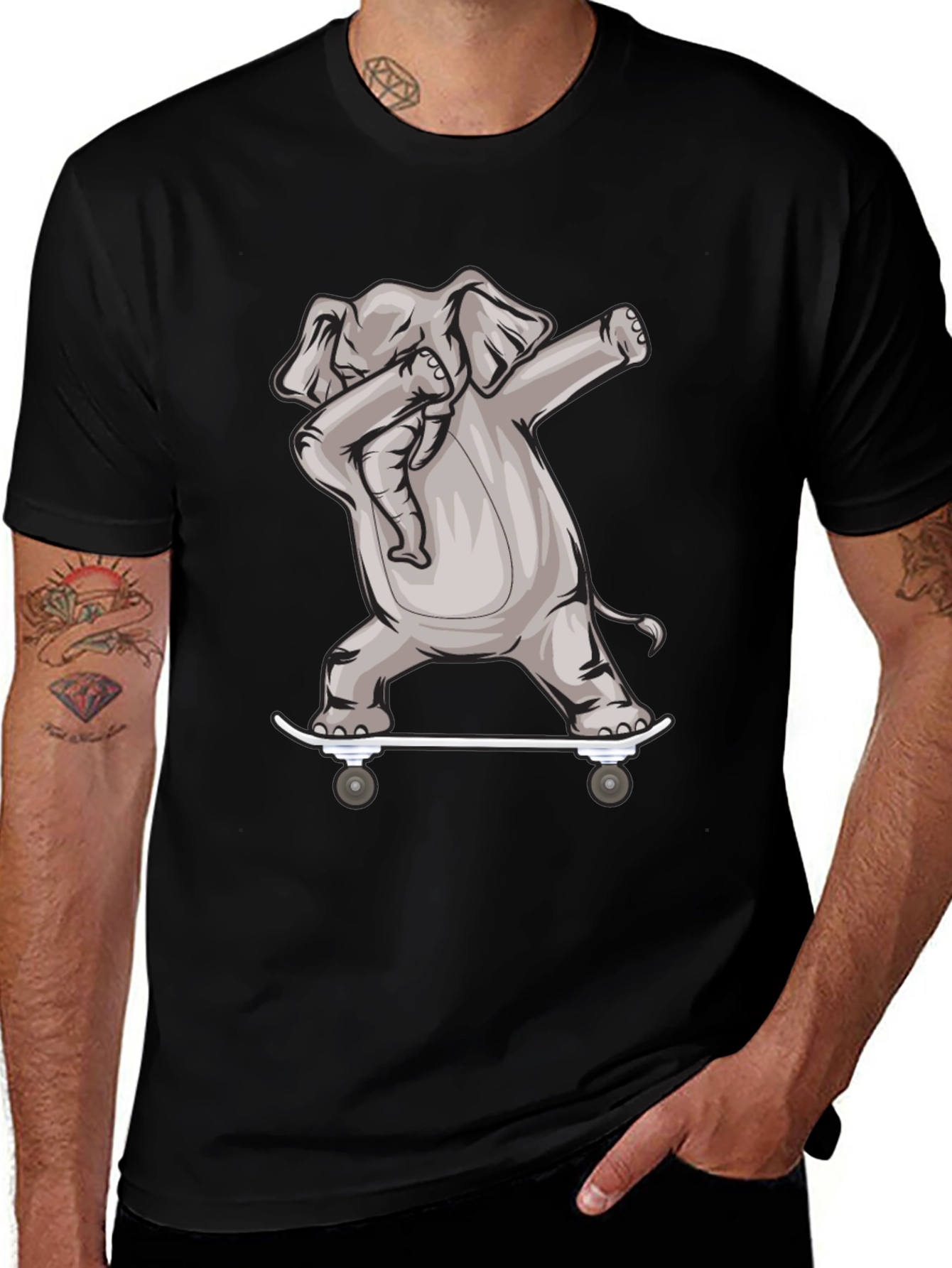 Elephant Dabbing on Skateboard T-Shirt