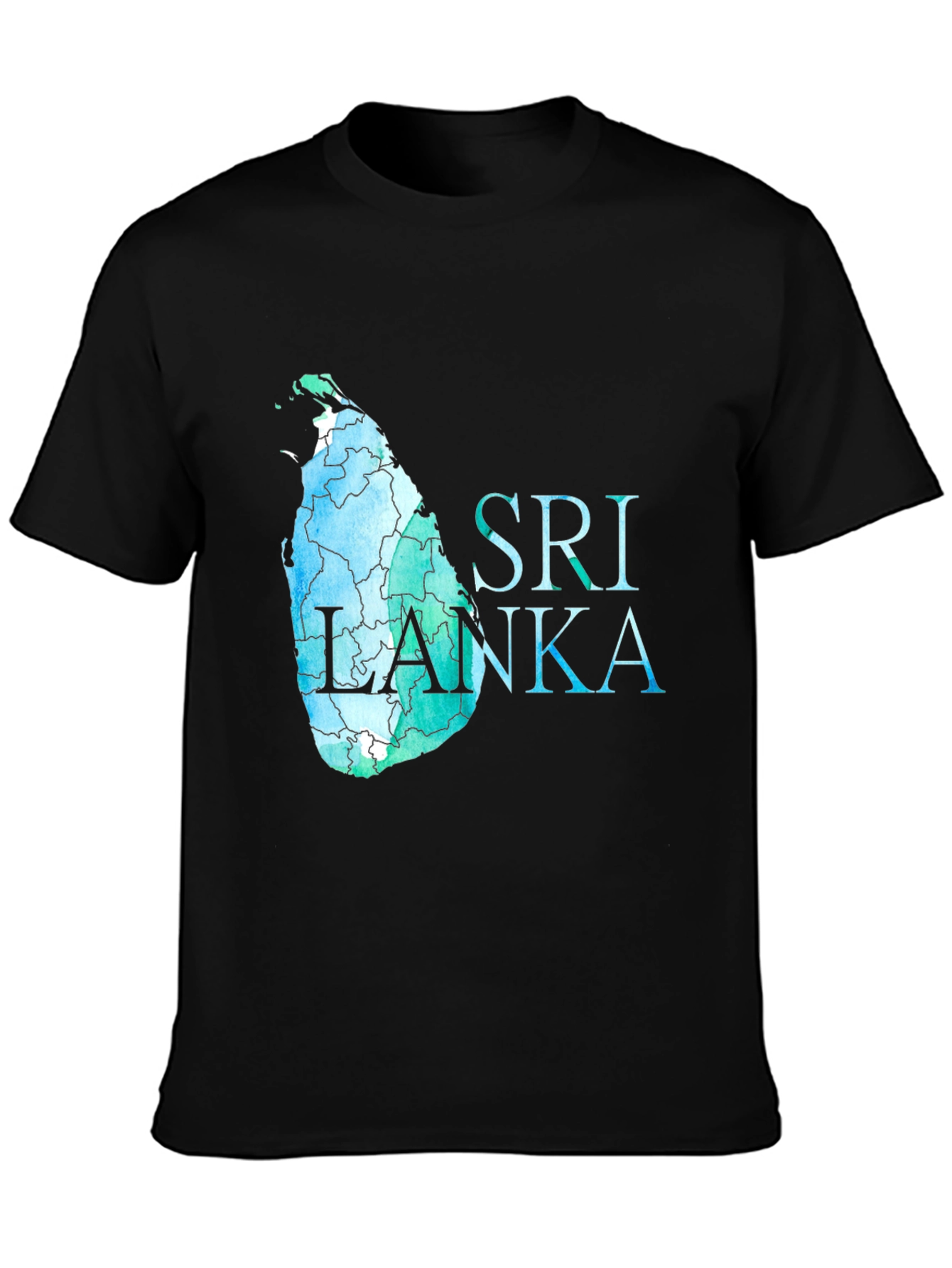 Sri Lanka Map T-Shirt - Black Cotton Tee