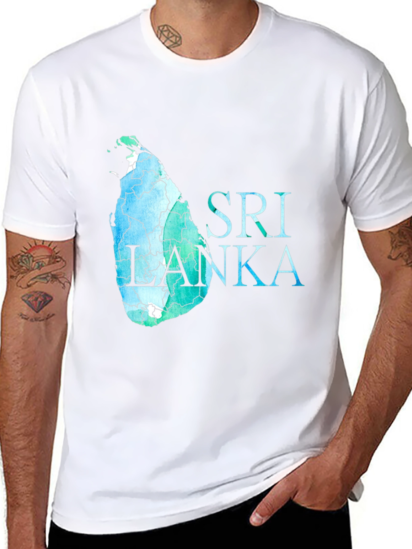 Sri Lanka Map T-Shirt - Black Cotton Tee