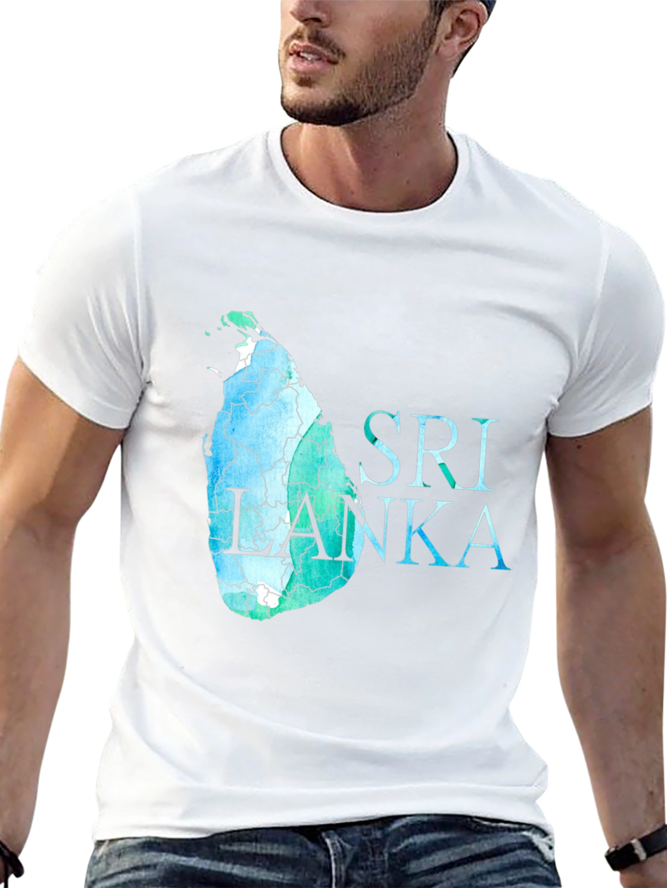 Sri Lanka Map T-Shirt - Black Cotton Tee