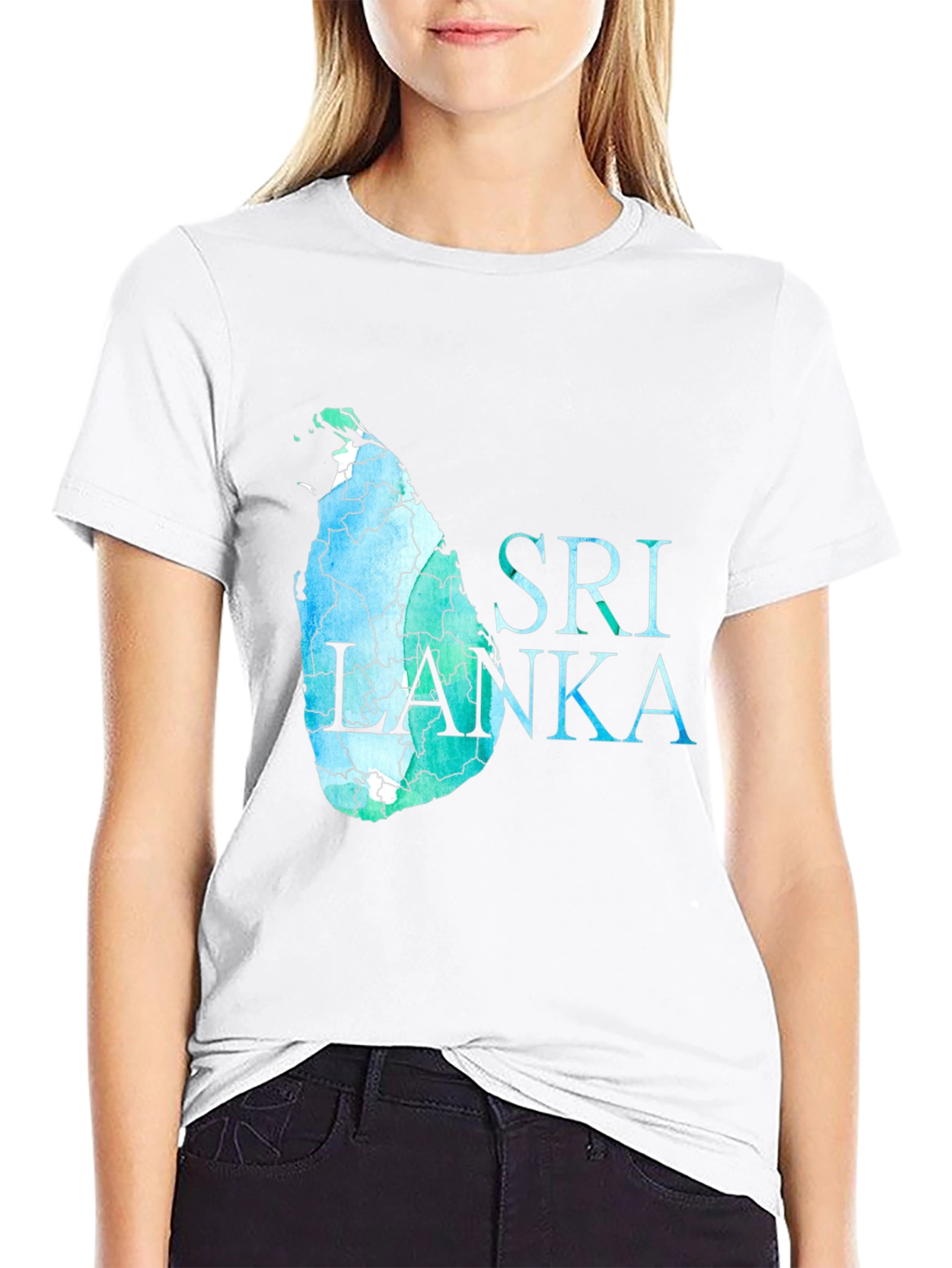 Sri Lanka Map T-Shirt - Black Cotton Tee