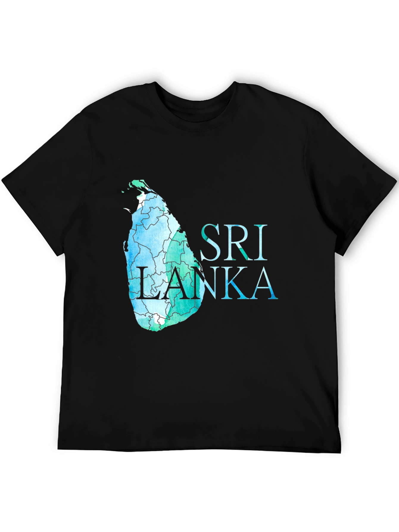 Sri Lanka Map T-Shirt - Black Cotton Tee