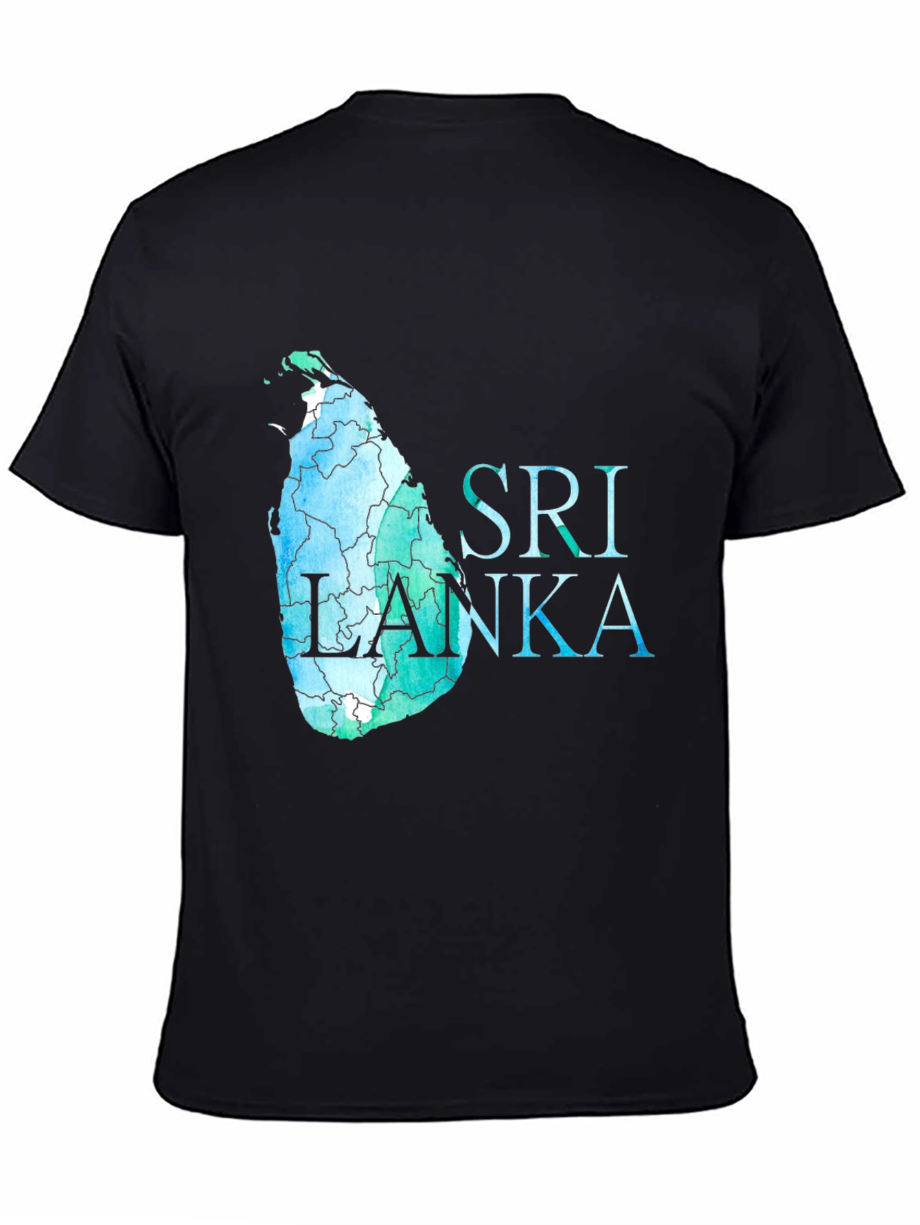 Sri Lanka Map T-Shirt - Black Cotton Tee