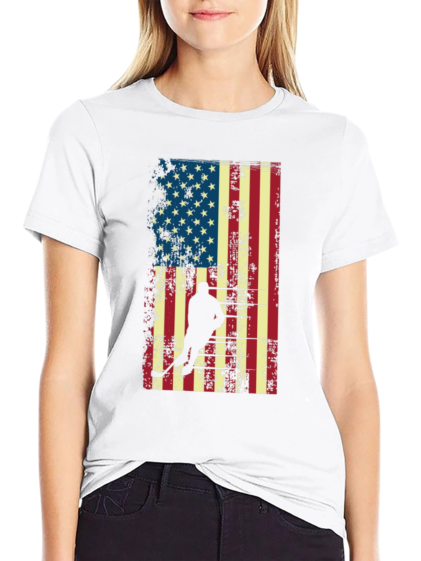 Hockey USA Flag Graphic T-Shirt