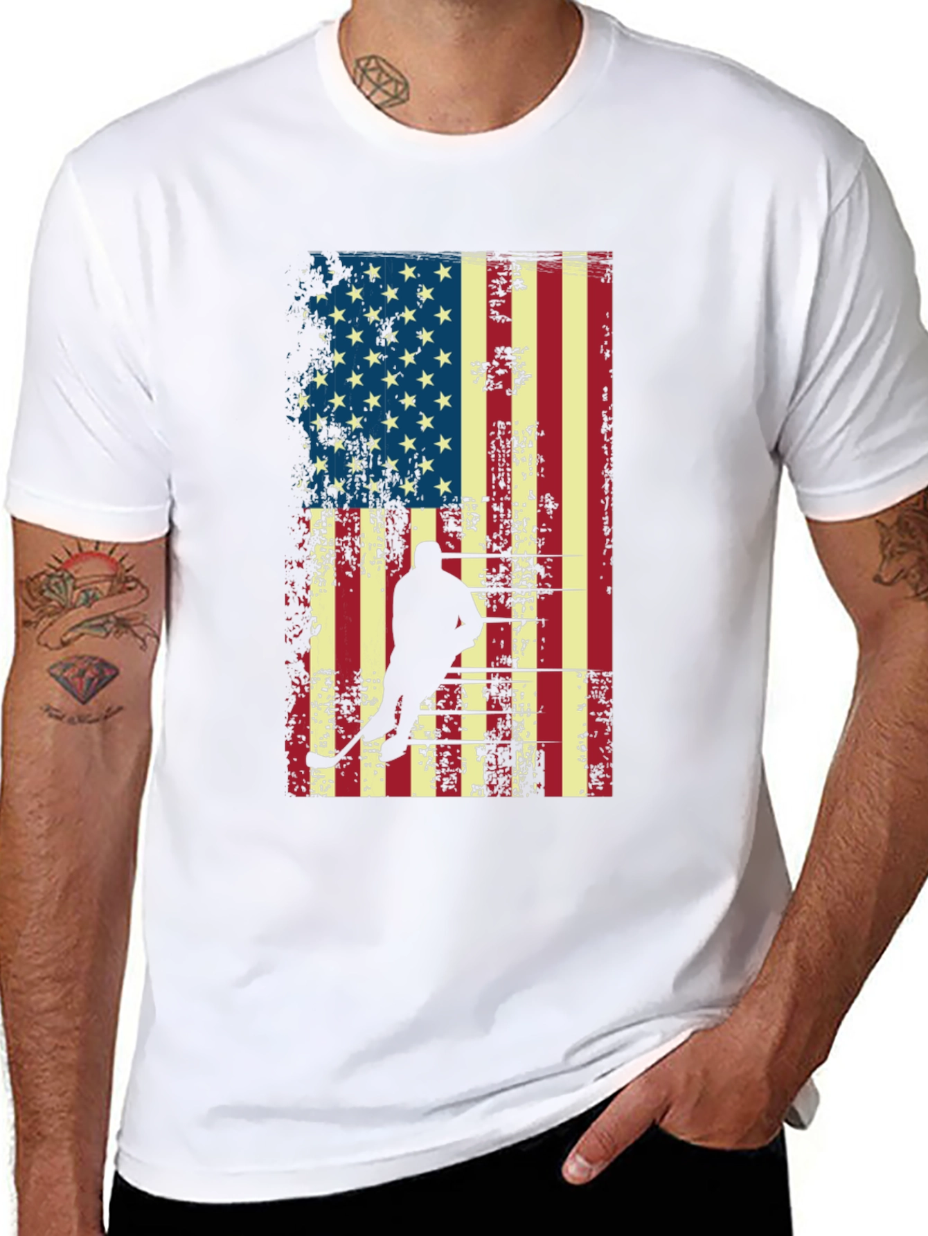 Hockey USA Flag Graphic T-Shirt