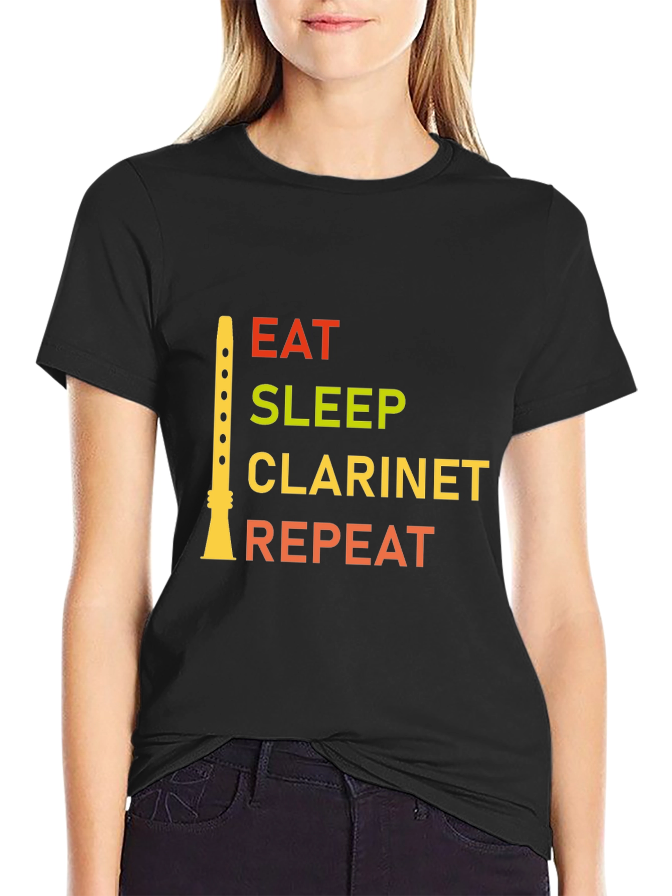 Eat Sleep Clarinet Repeat Graphic Tee