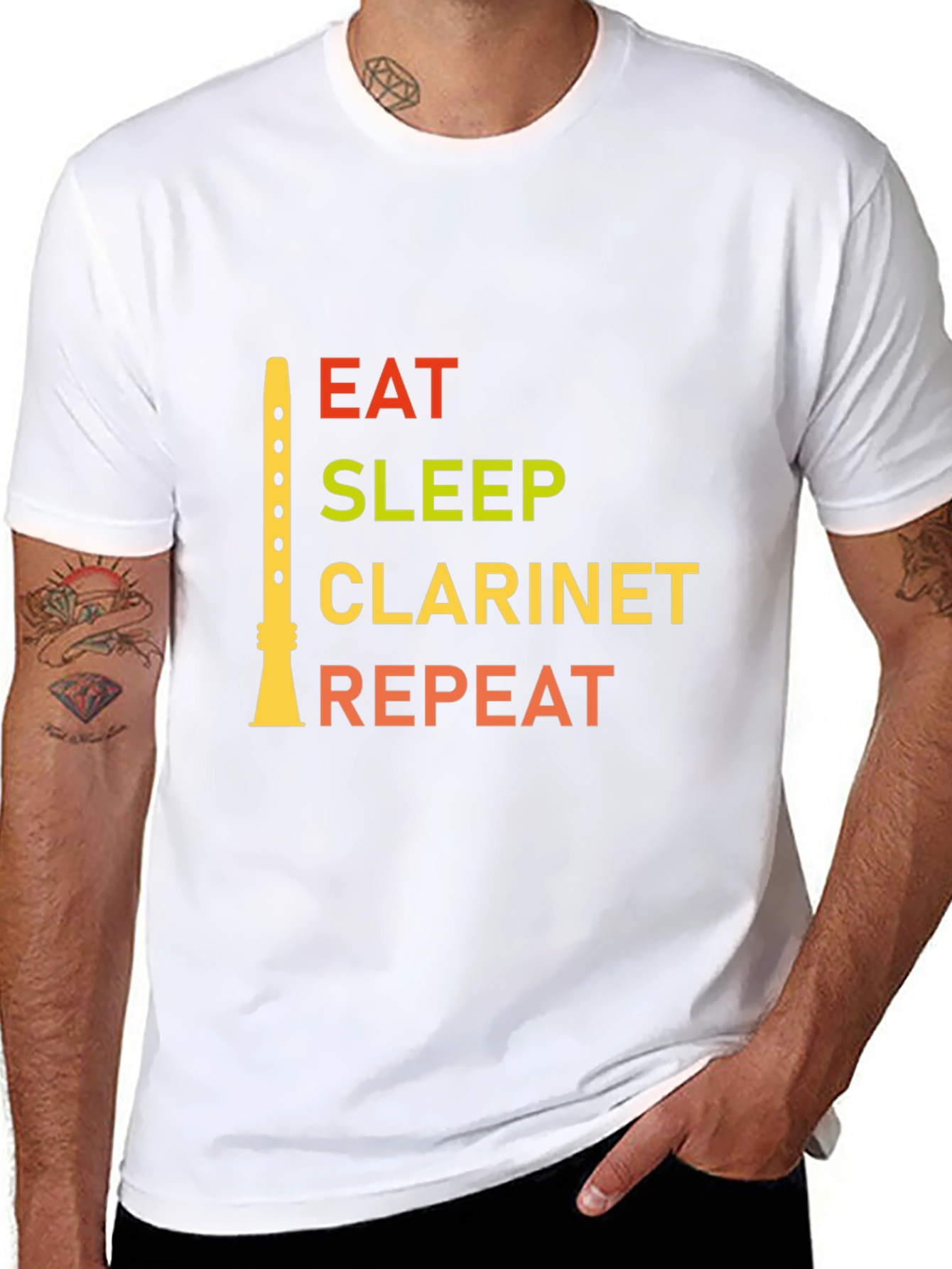 Eat Sleep Clarinet Repeat Graphic Tee