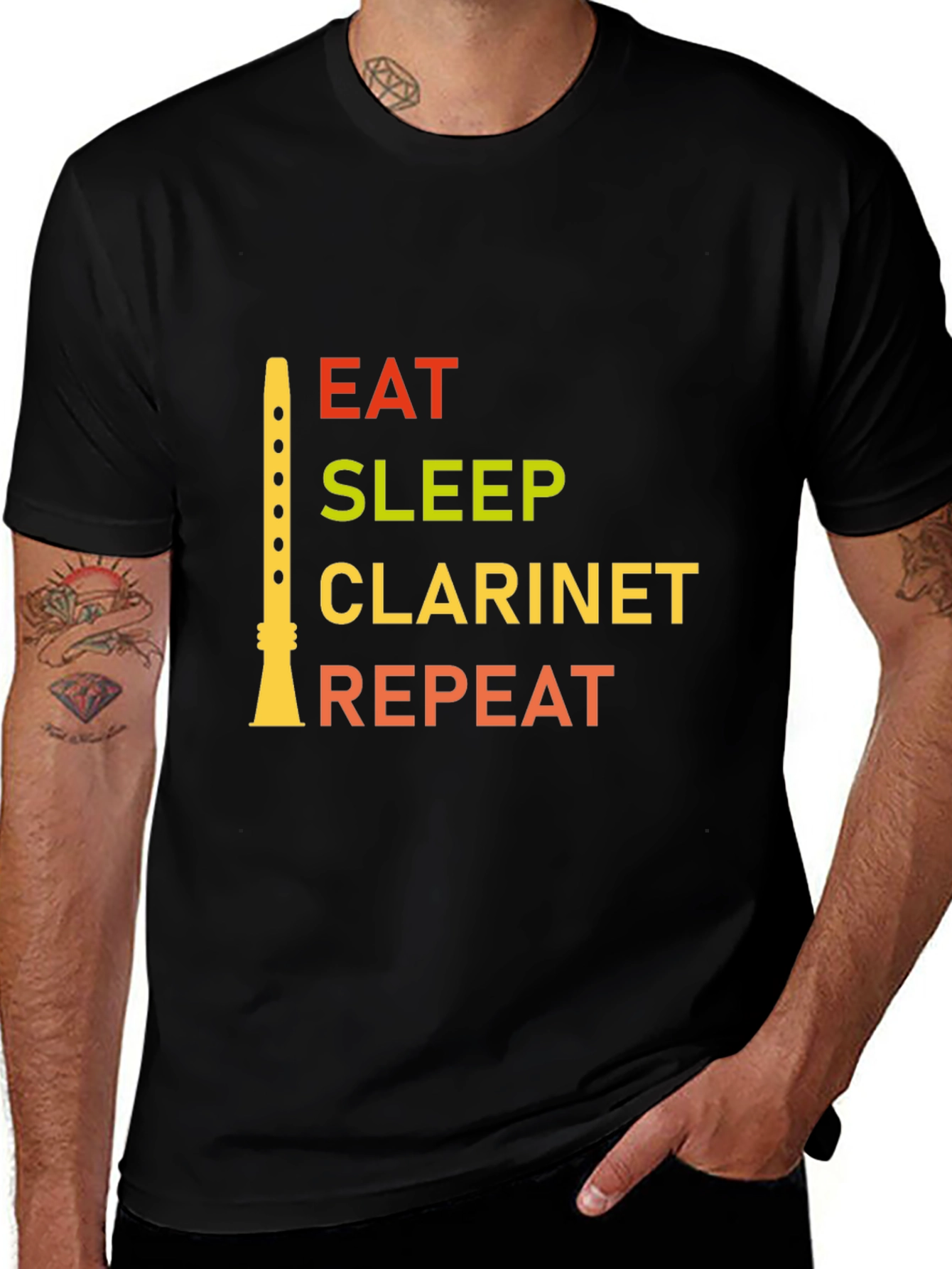 Eat Sleep Clarinet Repeat Graphic Tee
