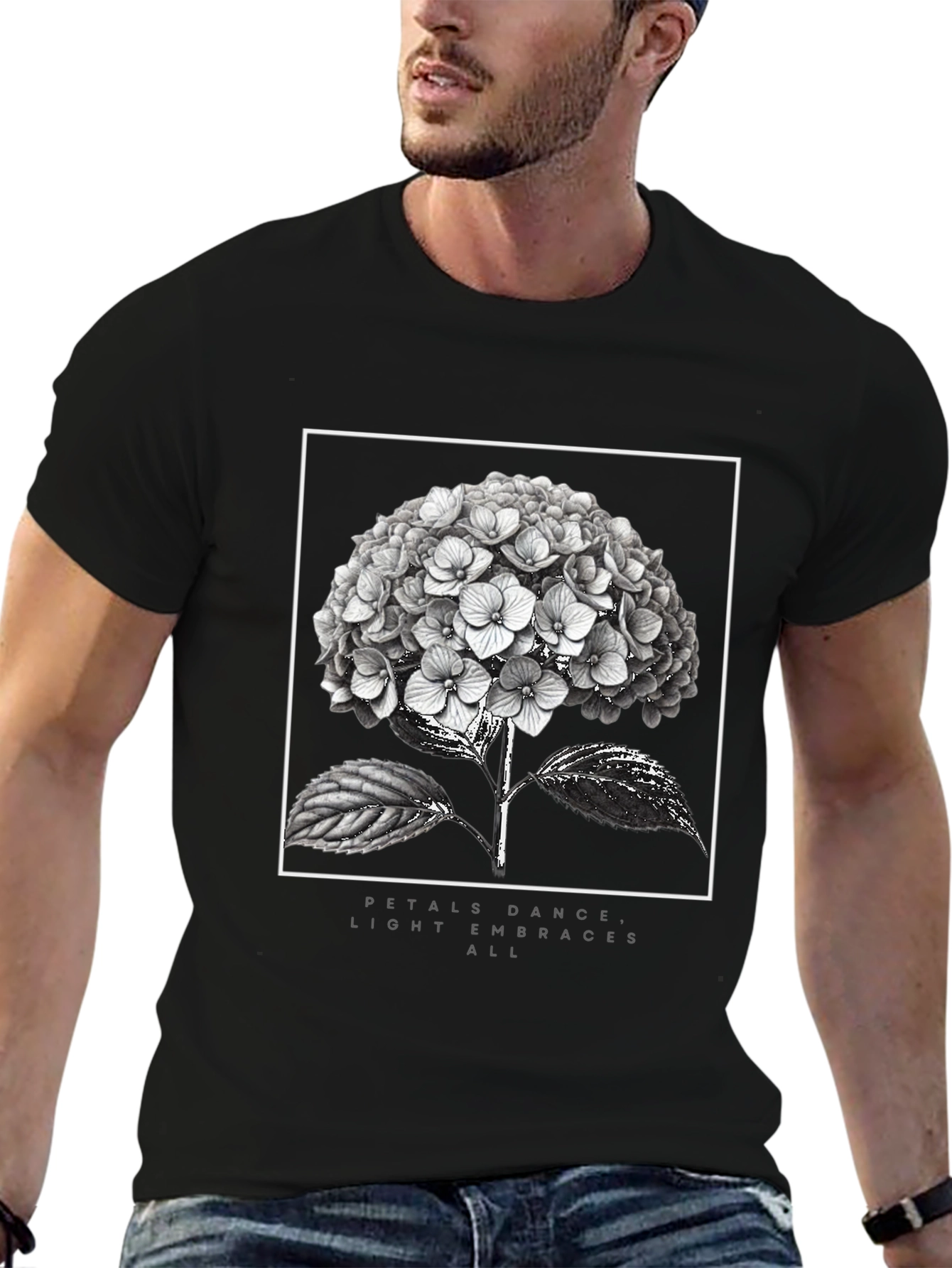 Floral Graphic Tee - Petals Dance Design