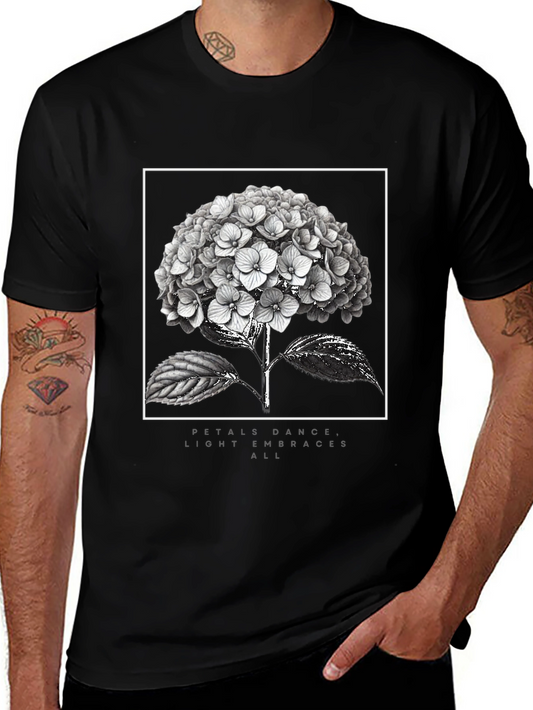Floral Graphic Tee - Petals Dance Design