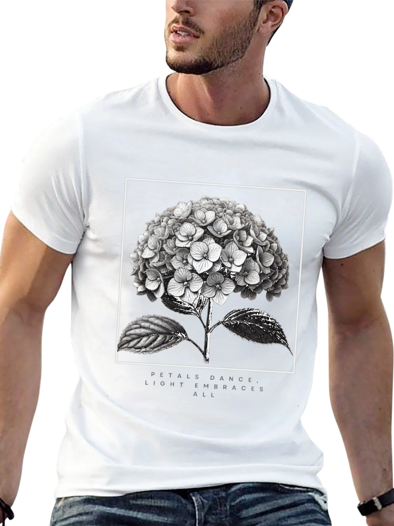 Floral Graphic Tee - Petals Dance Design