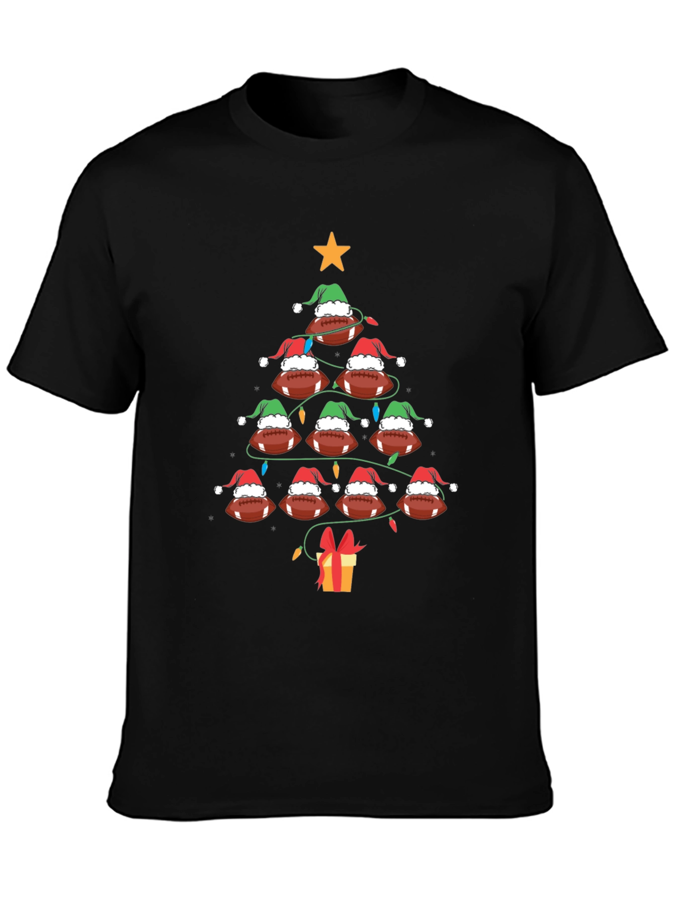 Festive Football Christmas Tree T-Shirt