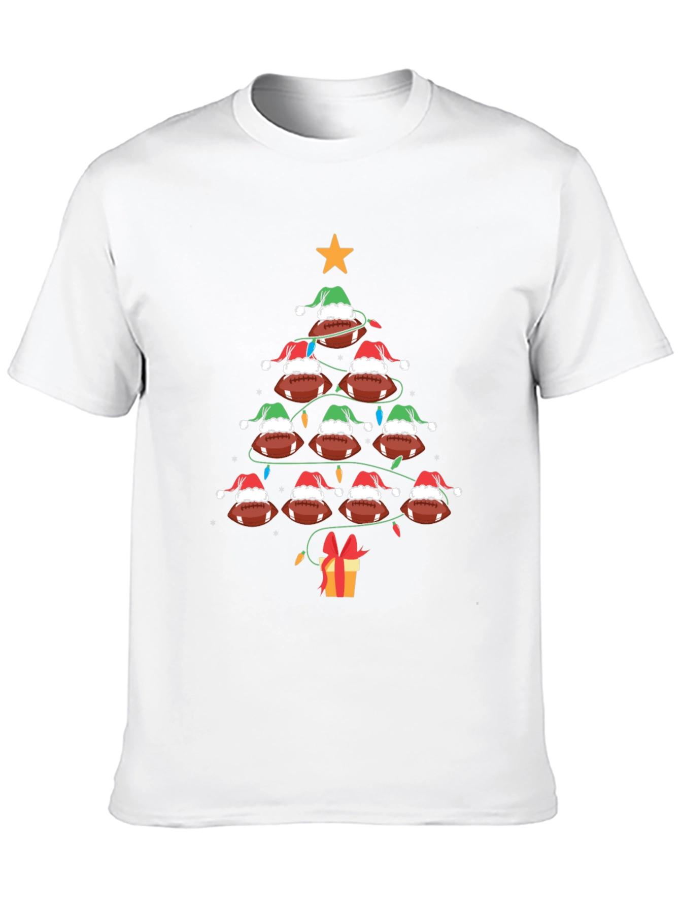 Festive Football Christmas Tree T-Shirt