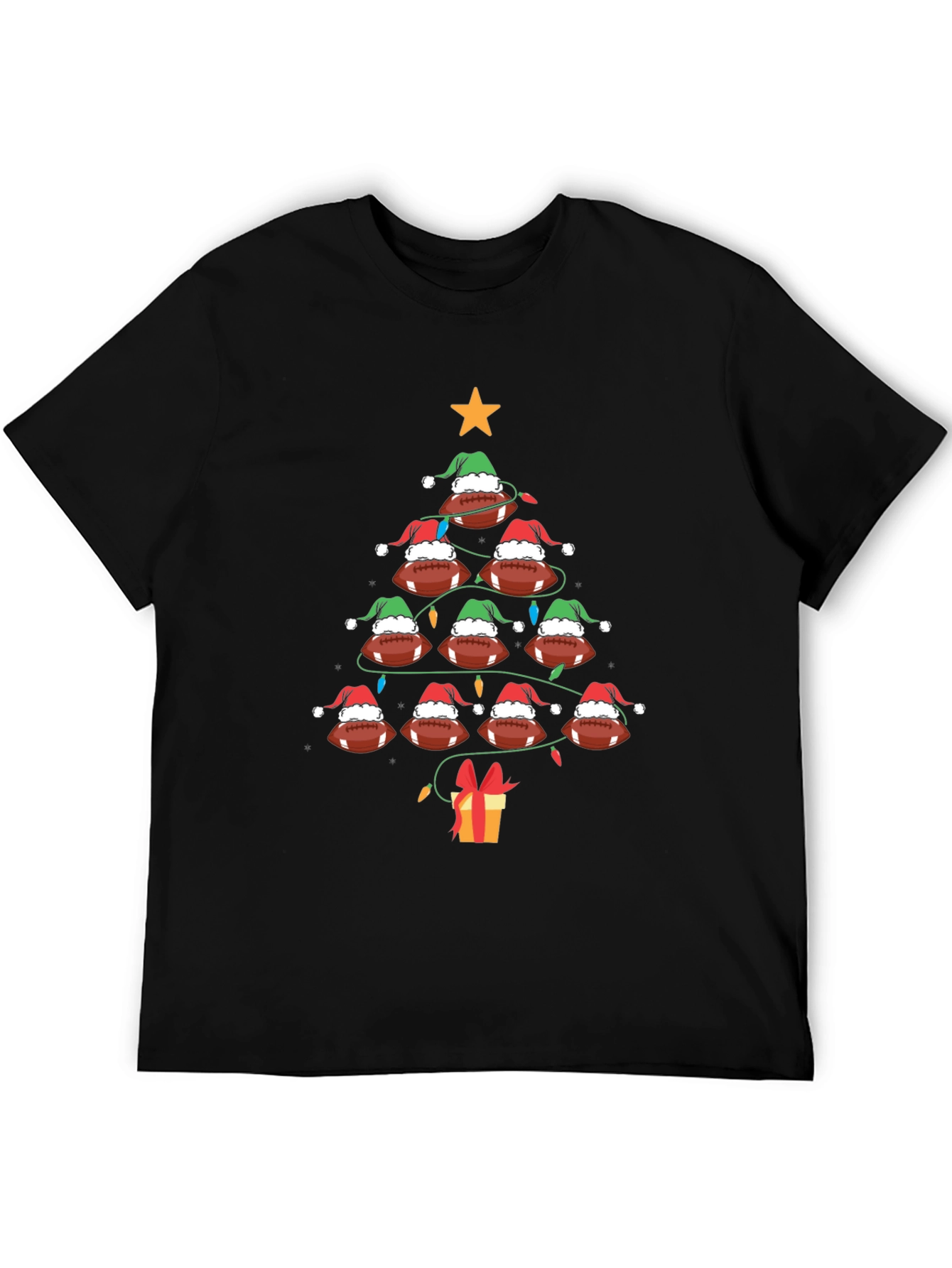 Festive Football Christmas Tree T-Shirt