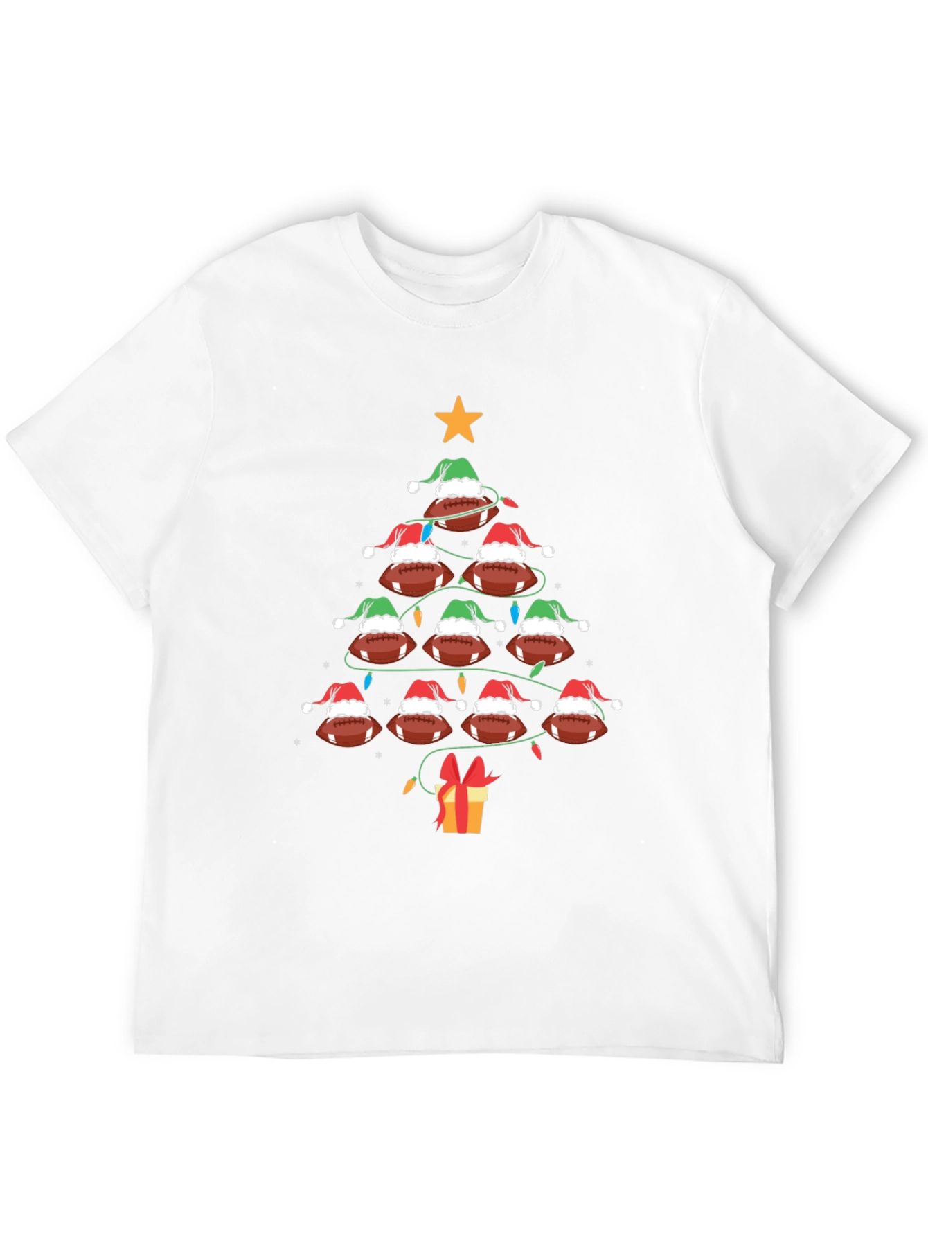 Festive Football Christmas Tree T-Shirt