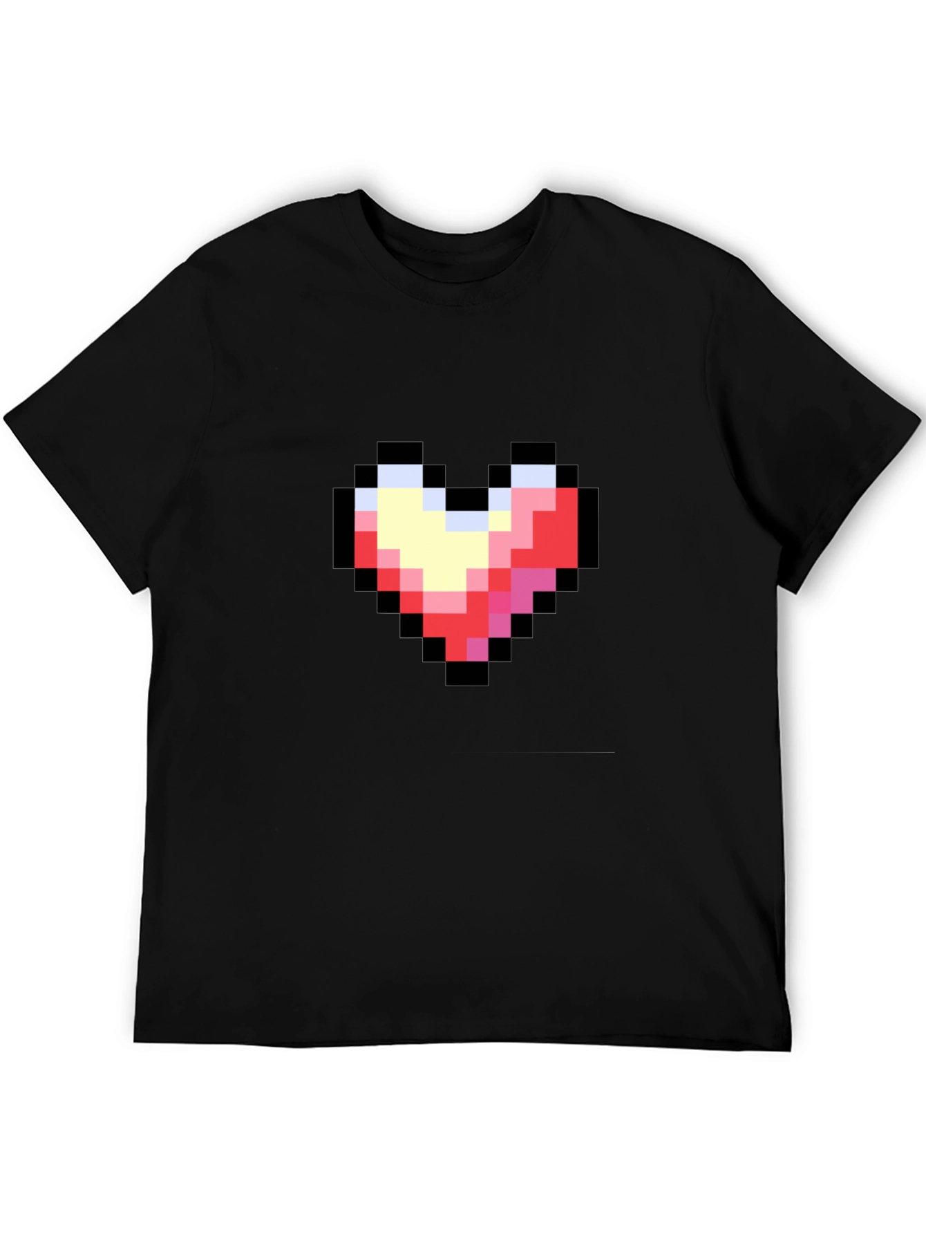 Pixel Heart Black T-Shirt - Retro Gaming Style