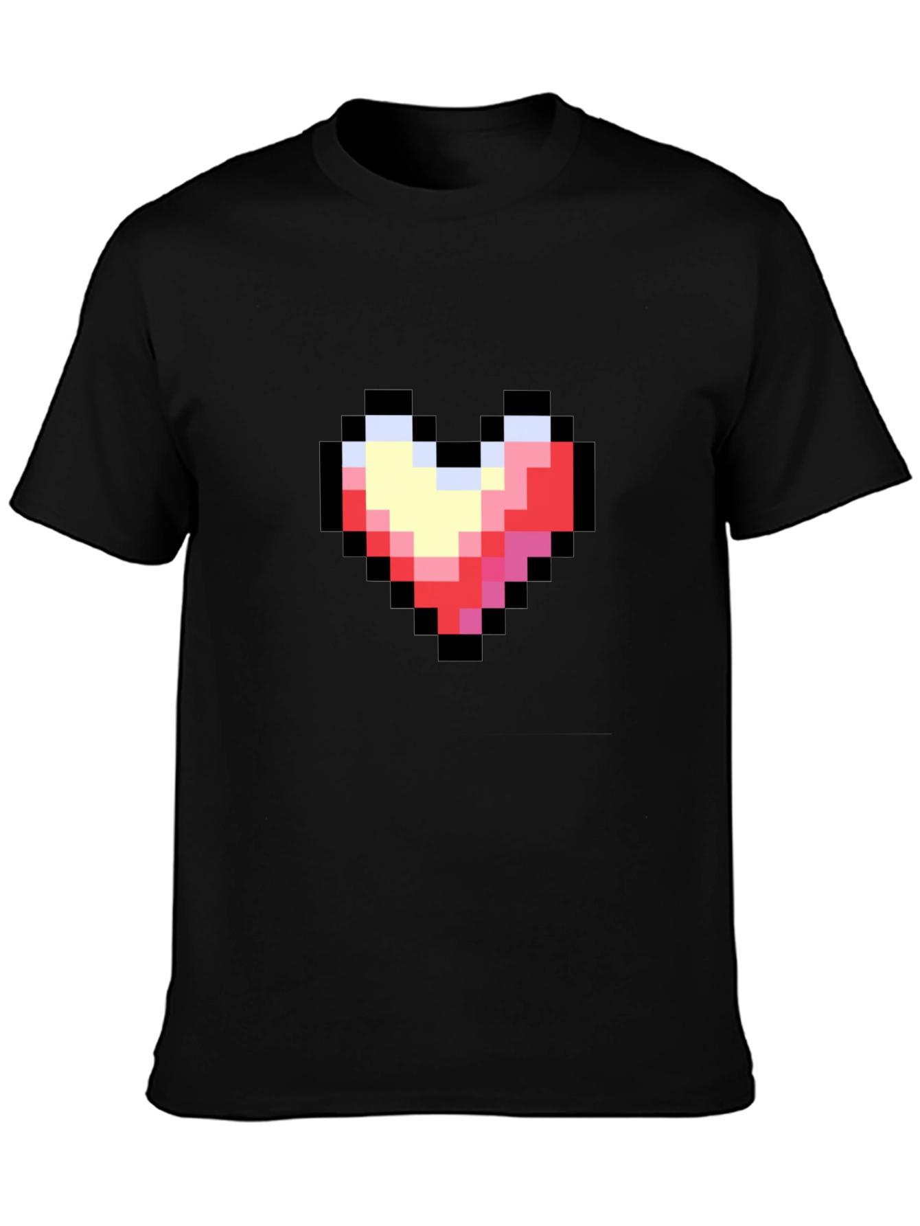 Pixel Heart Black T-Shirt - Retro Gaming Style