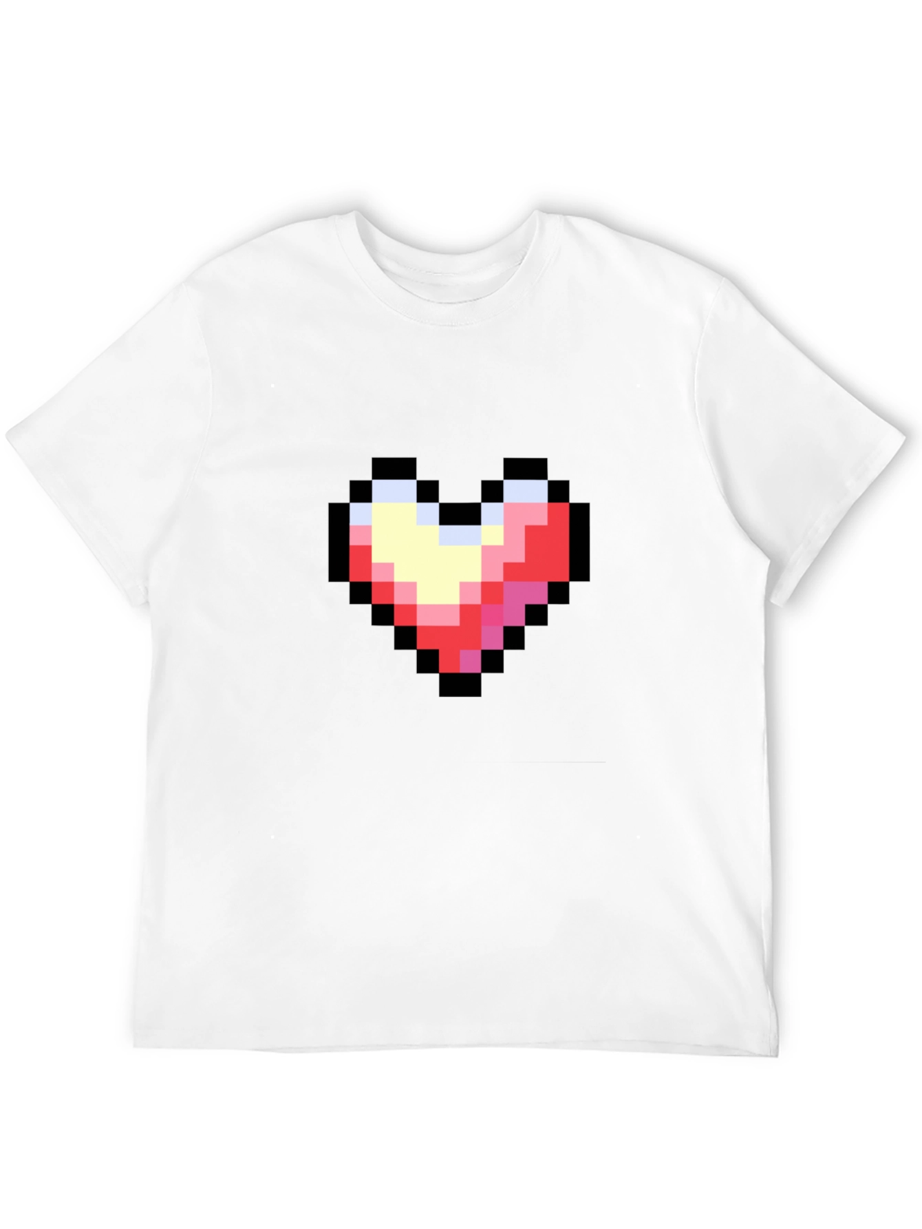 Pixel Heart Black T-Shirt - Retro Gaming Style