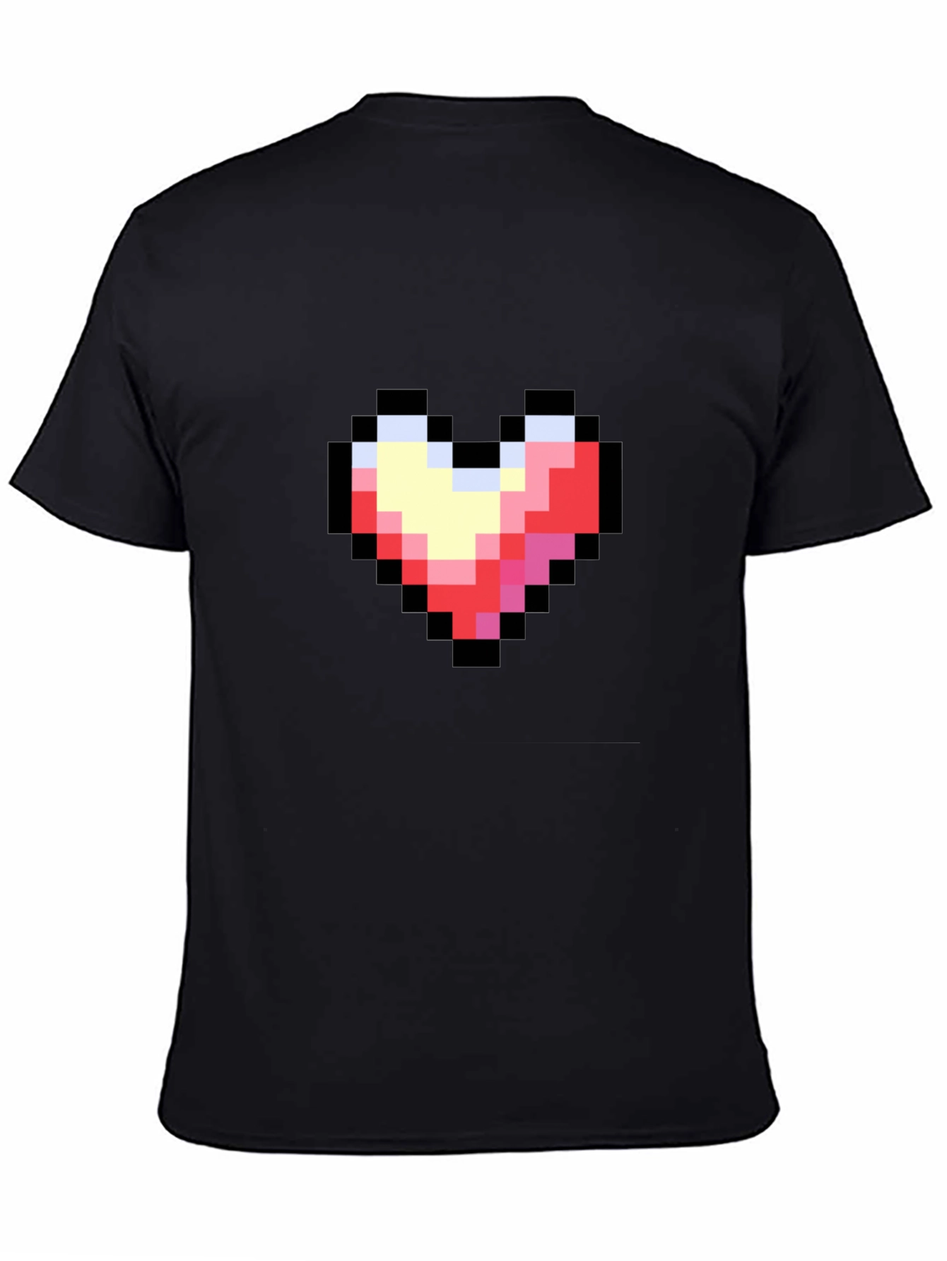 Pixel Heart Black T-Shirt - Retro Gaming Style
