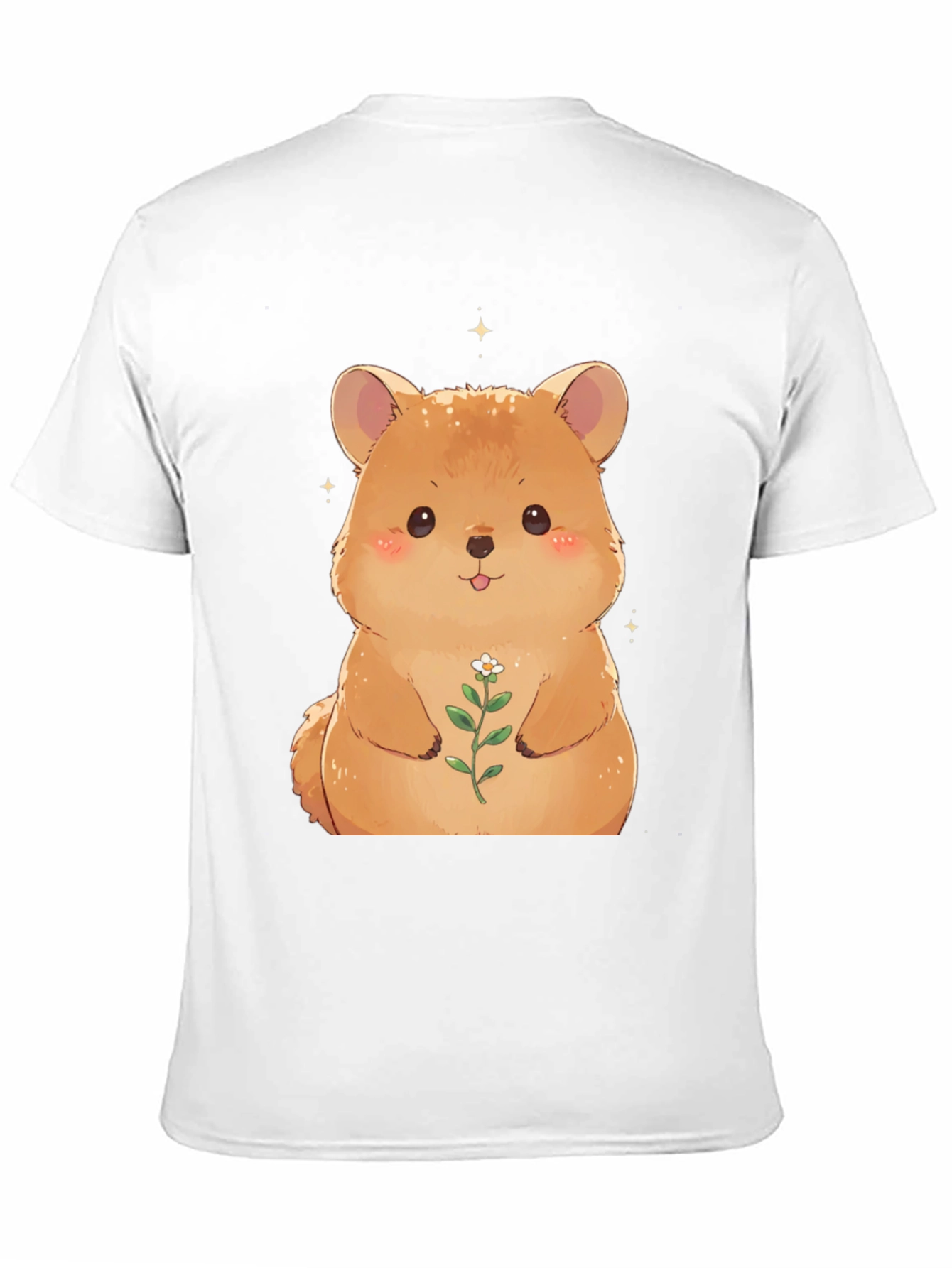 Cute Hamster Flower T-Shirt - Black