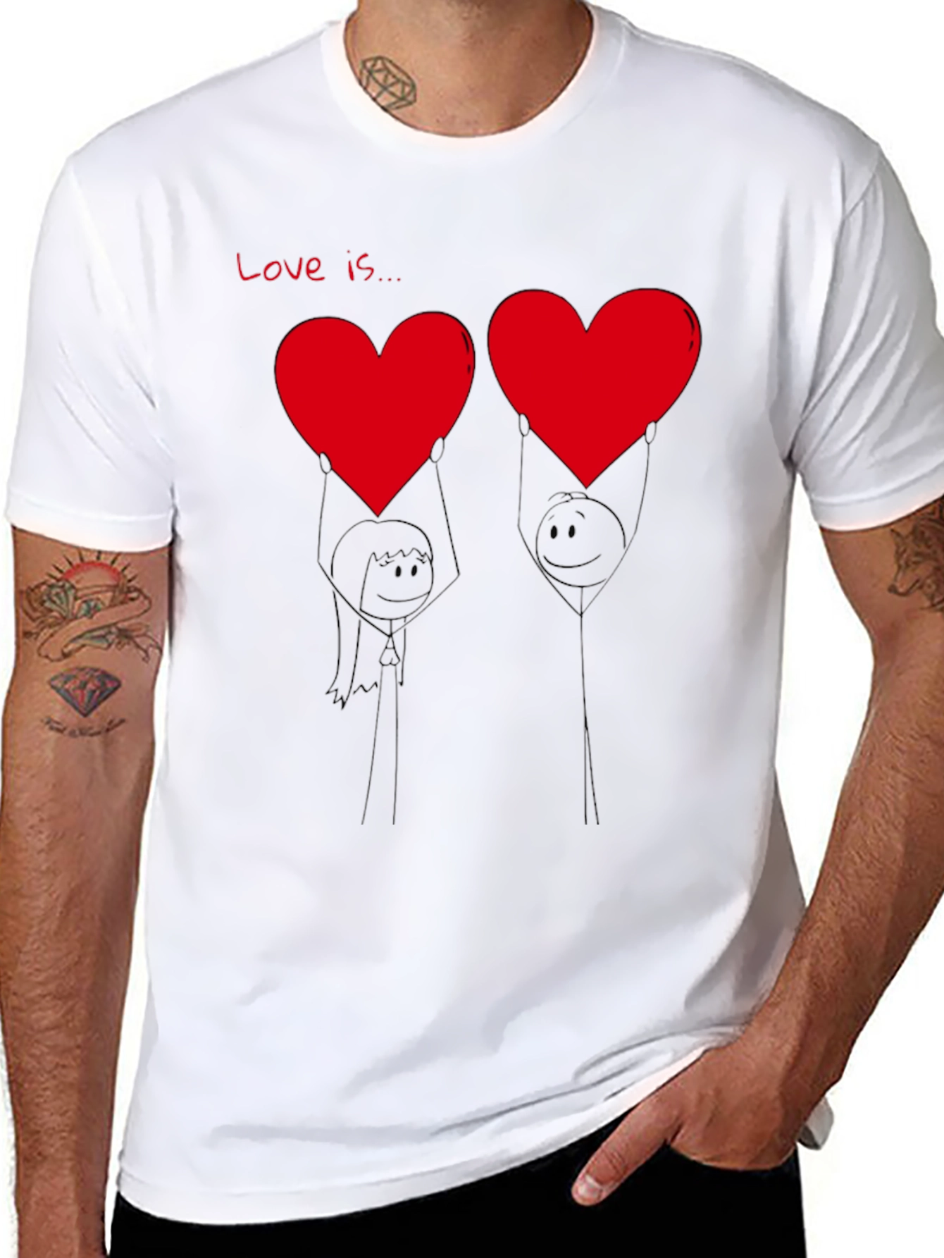 Love Is... Graphic T-Shirt - Heart Design