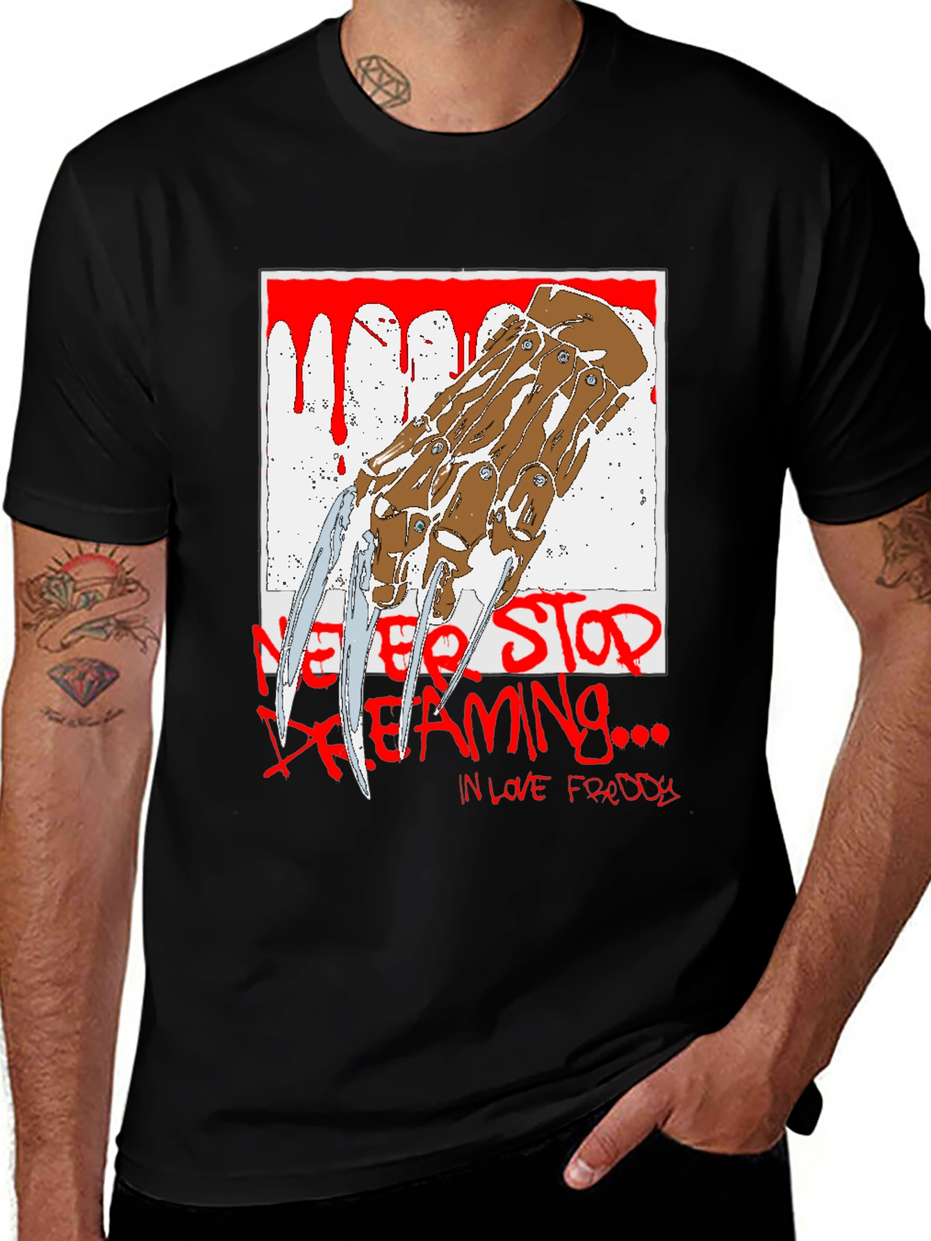 Never Stop Dreaming T-Shirt Freddy Krueger Horror