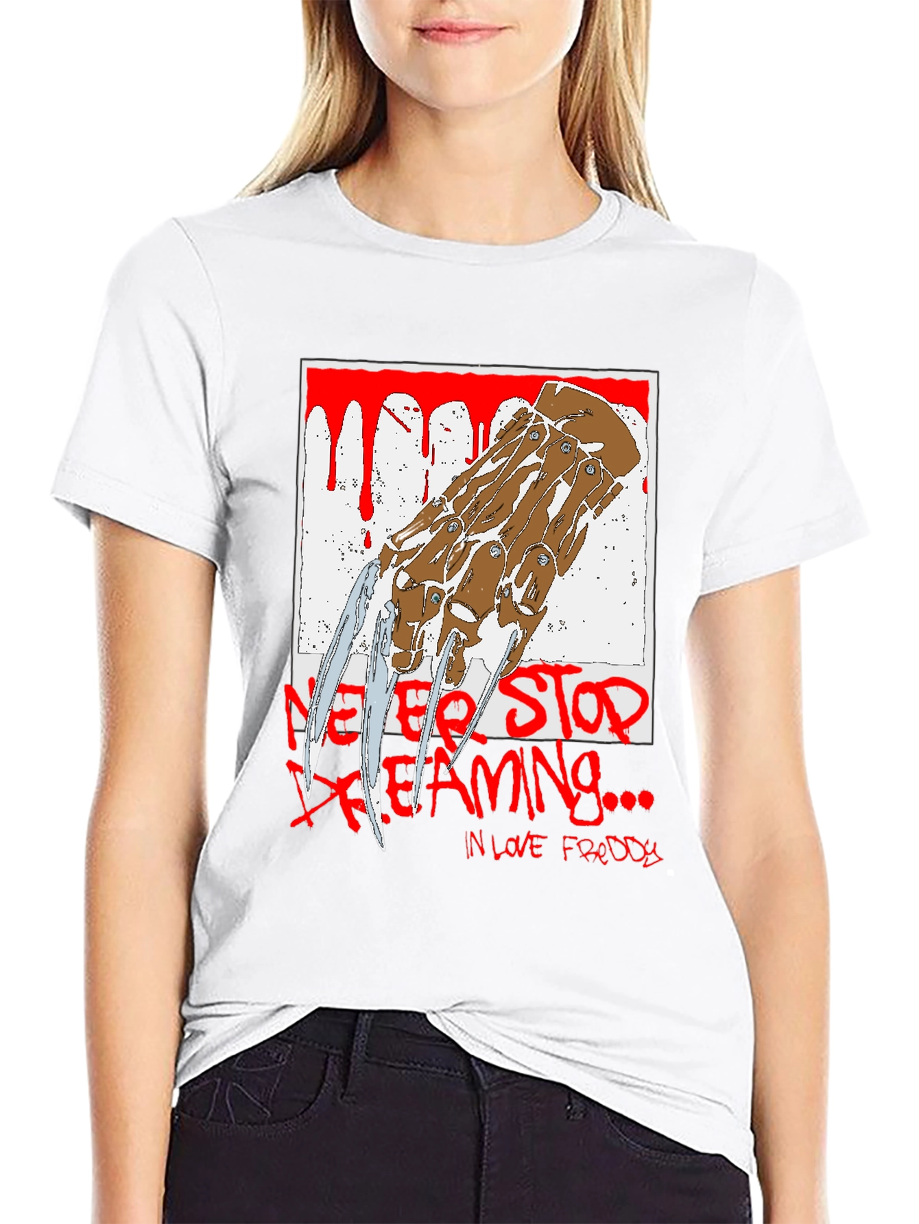 Never Stop Dreaming T-Shirt Freddy Krueger Horror
