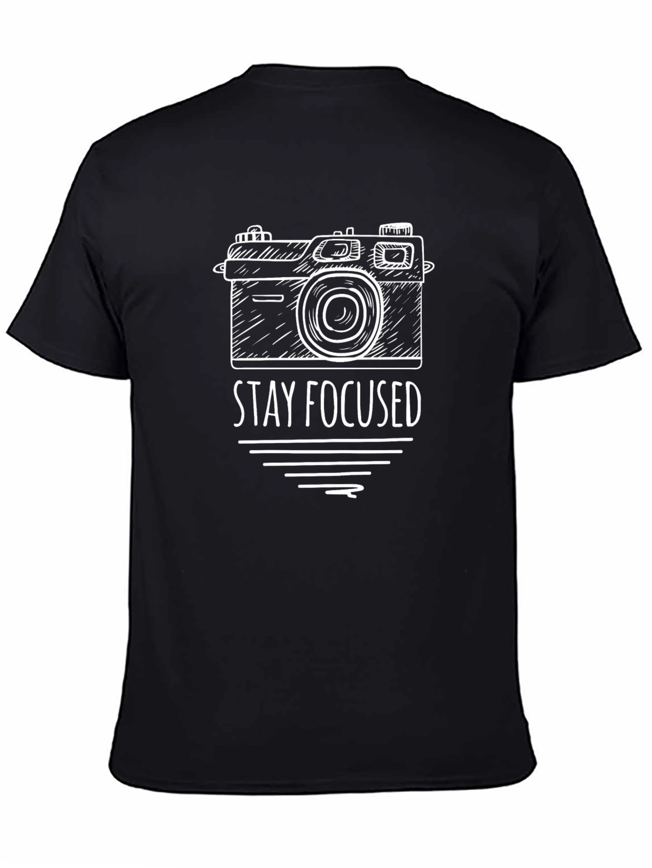Stay Focused Camera Graphic Tee - Black