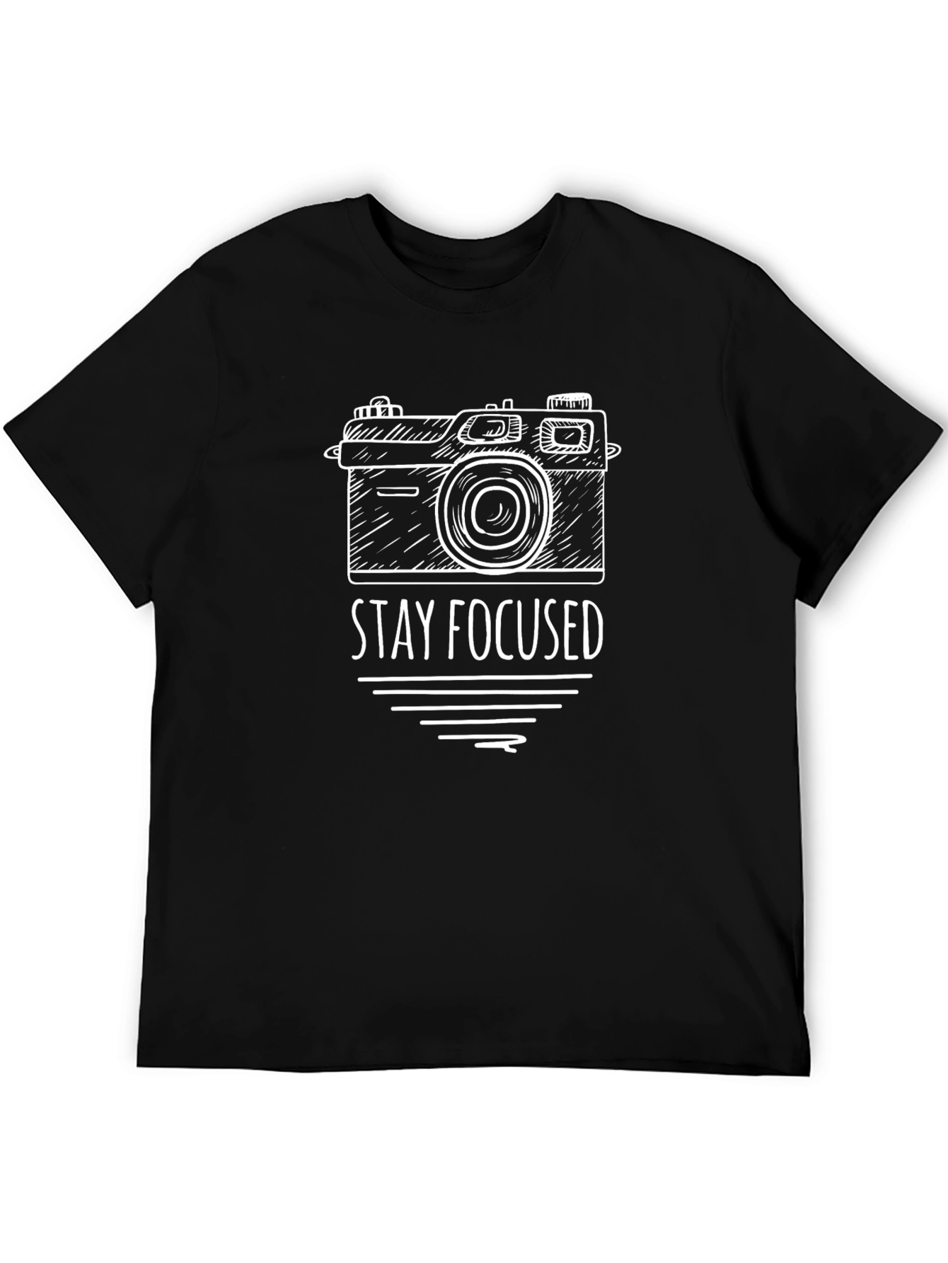 Stay Focused Camera Graphic Tee - Black