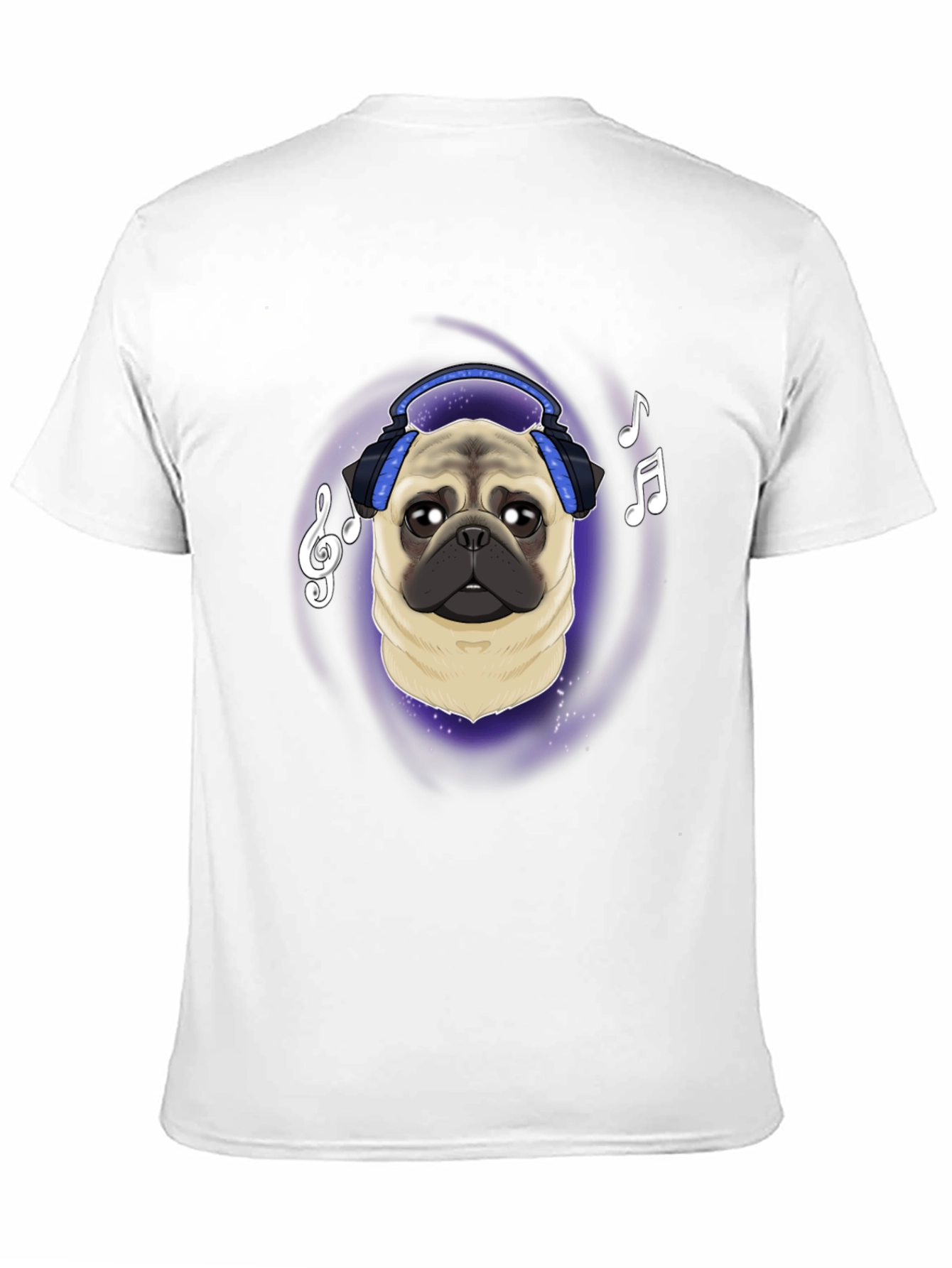 Pug DJ Black T-Shirt Music Lover Tee
