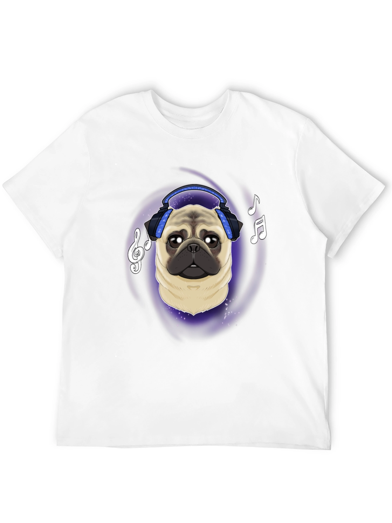 Pug DJ Black T-Shirt Music Lover Tee