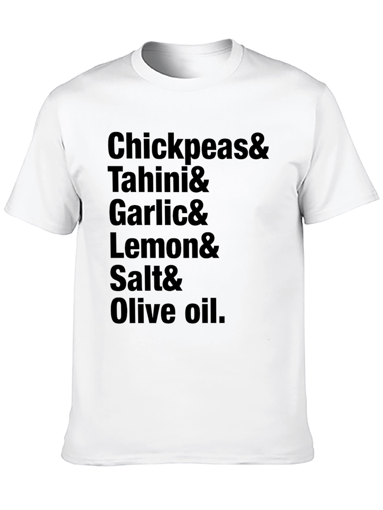 Hummus Recipe Ingredients Black T-Shirt