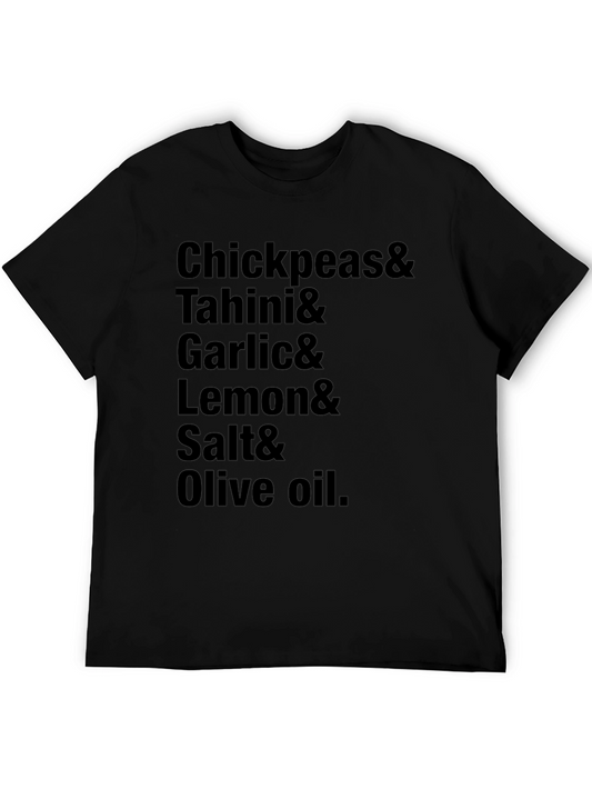 Hummus Recipe Ingredients Black T-Shirt