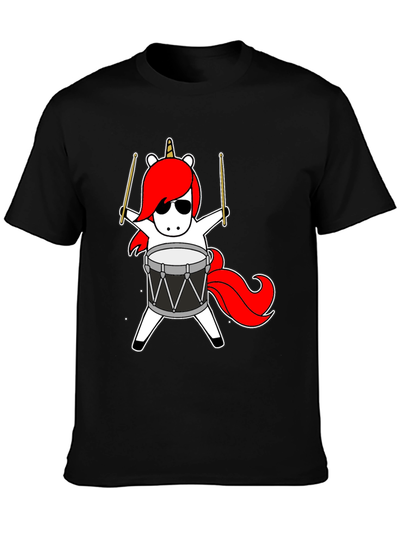 Unicorn Drummer T-Shirt - Rock On!