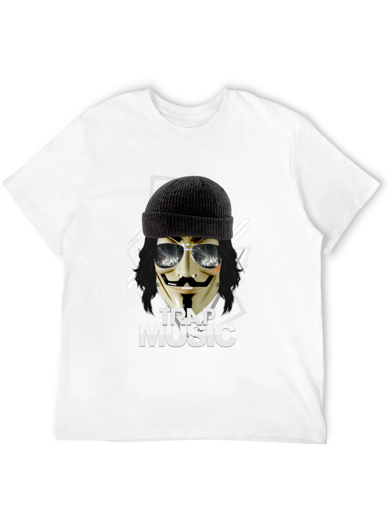 Trap Music Black Graphic Tee for Men