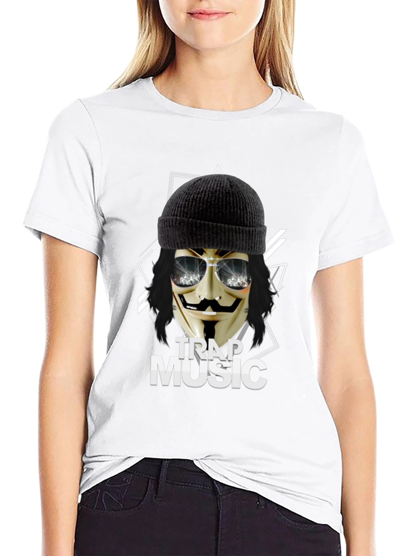 Trap Music Black Graphic Tee for Men