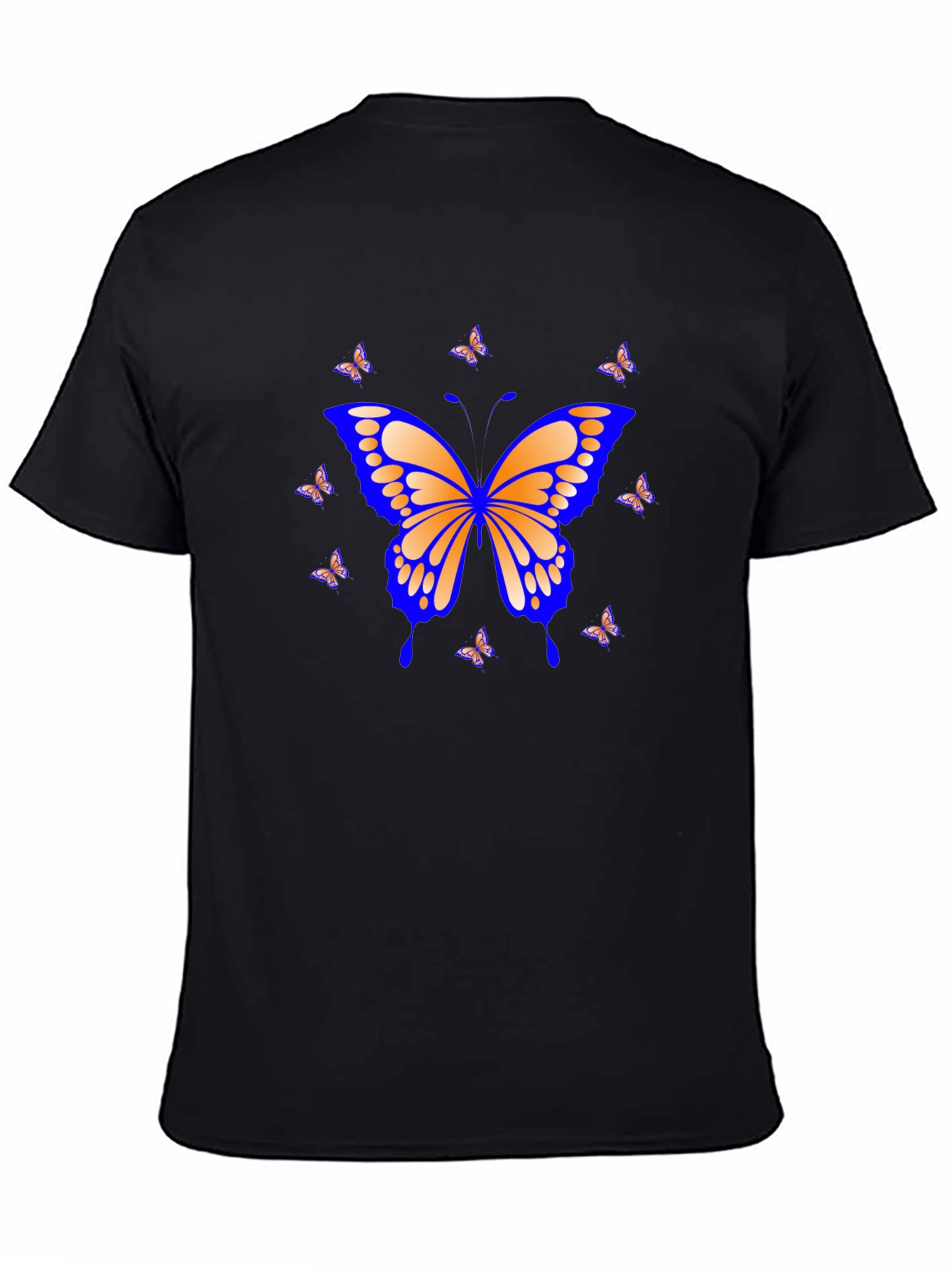 Butterfly Graphic Print Black T-Shirt