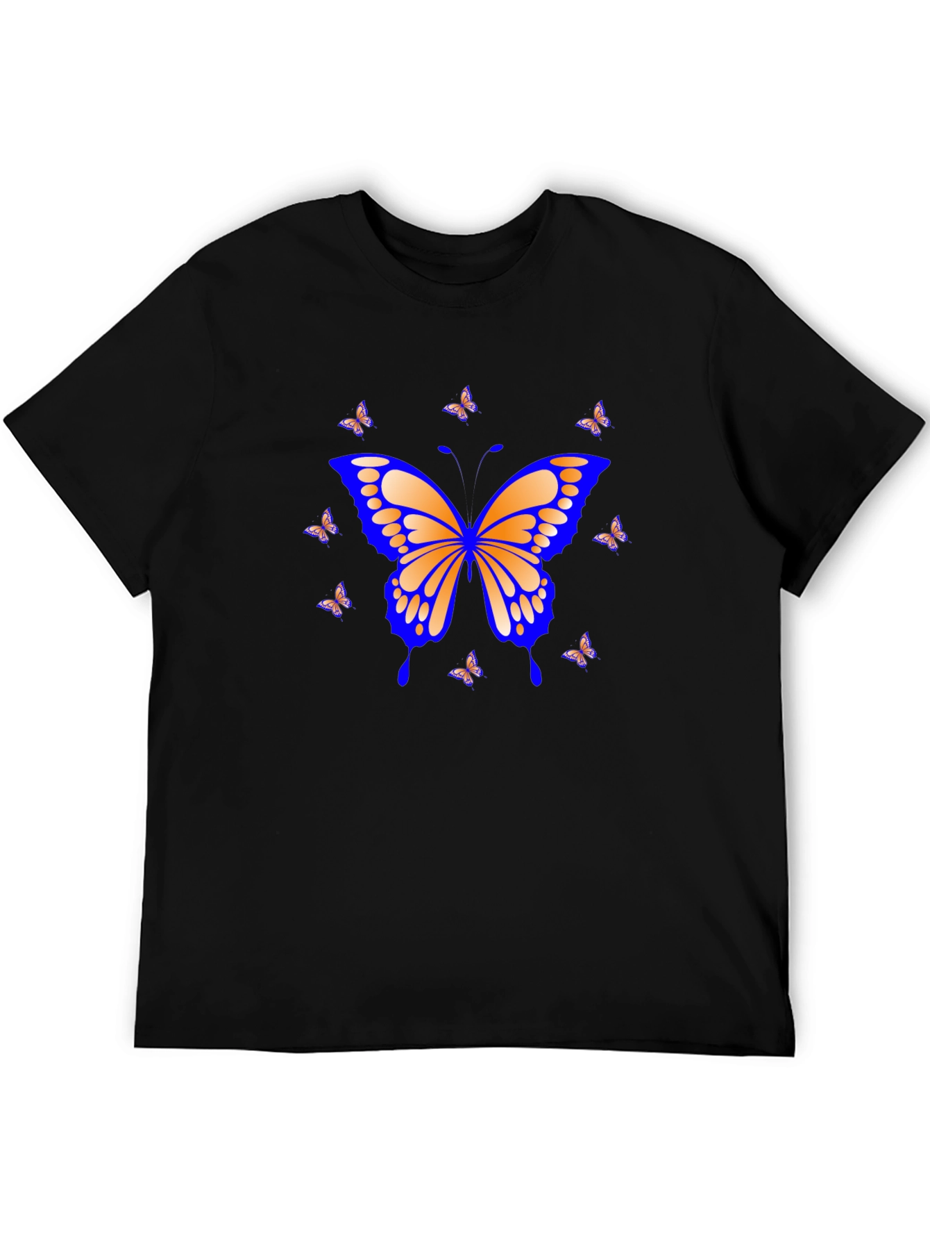 Butterfly Graphic Print Black T-Shirt