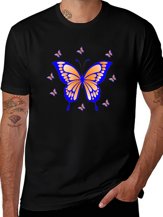 Butterfly Graphic Print Black T-Shirt