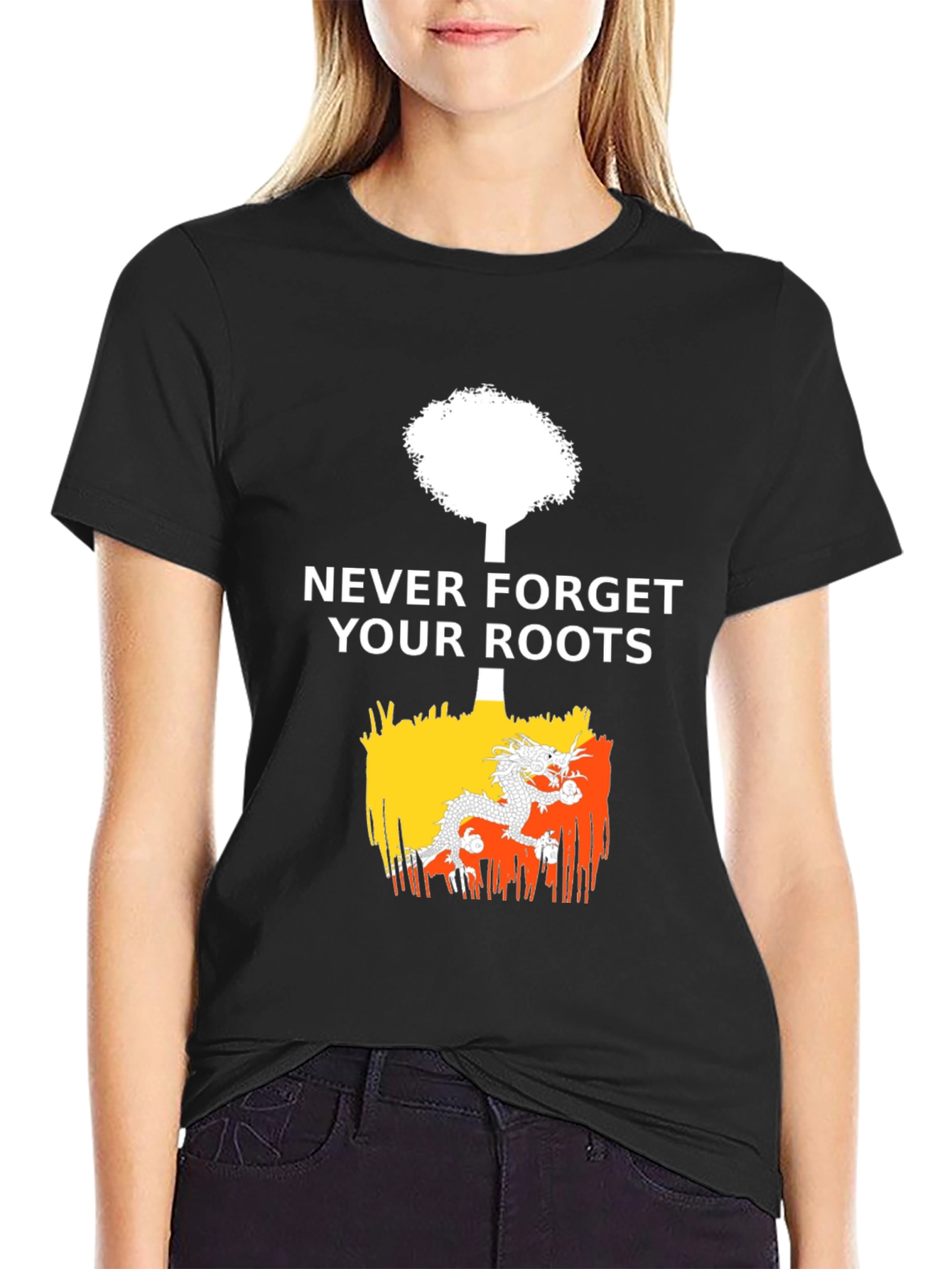 Never Forget Roots Bhutan Flag T-Shirt